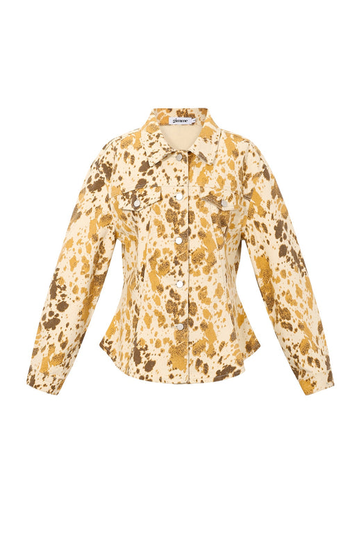 Dames khaki denim jack uit de MIREVIE jassencollectie