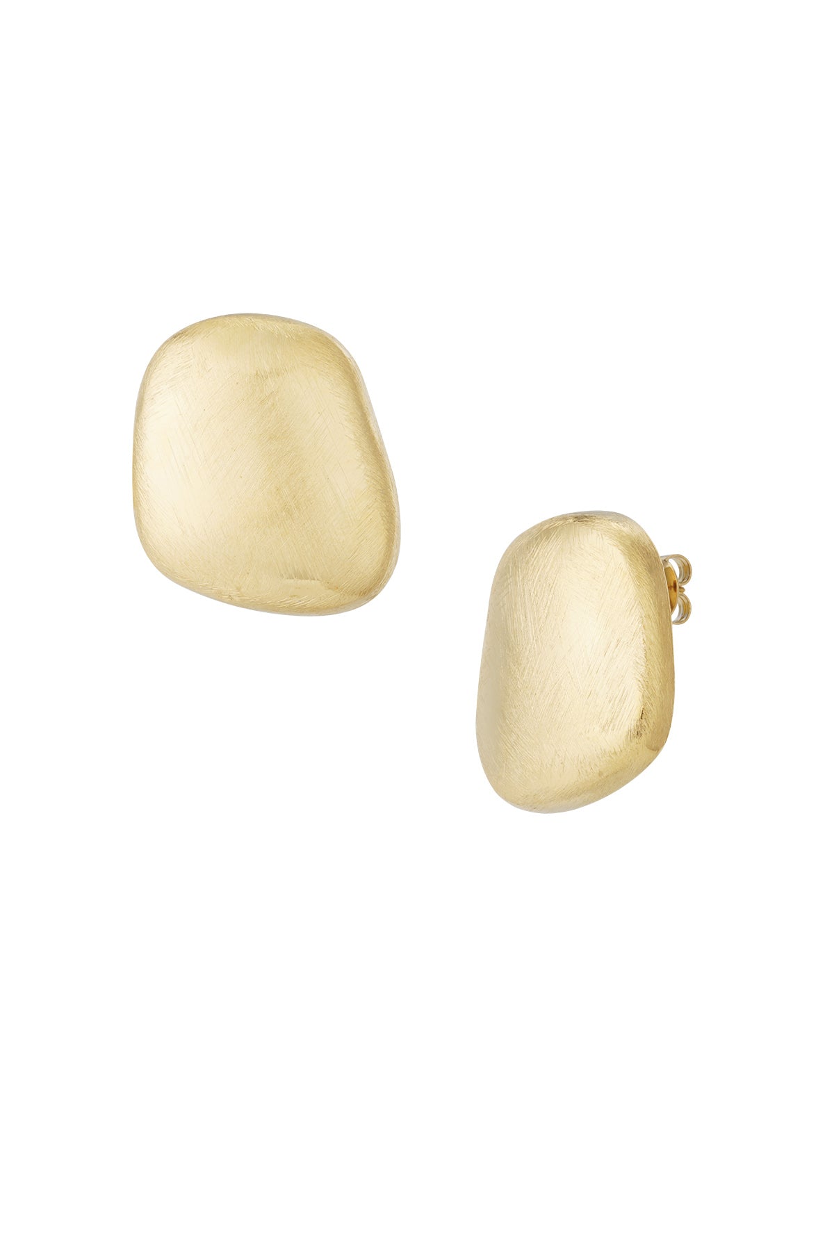 Women's Stud Earrings made of 304 Stainless Steel with Organic Shape – Gold-colored