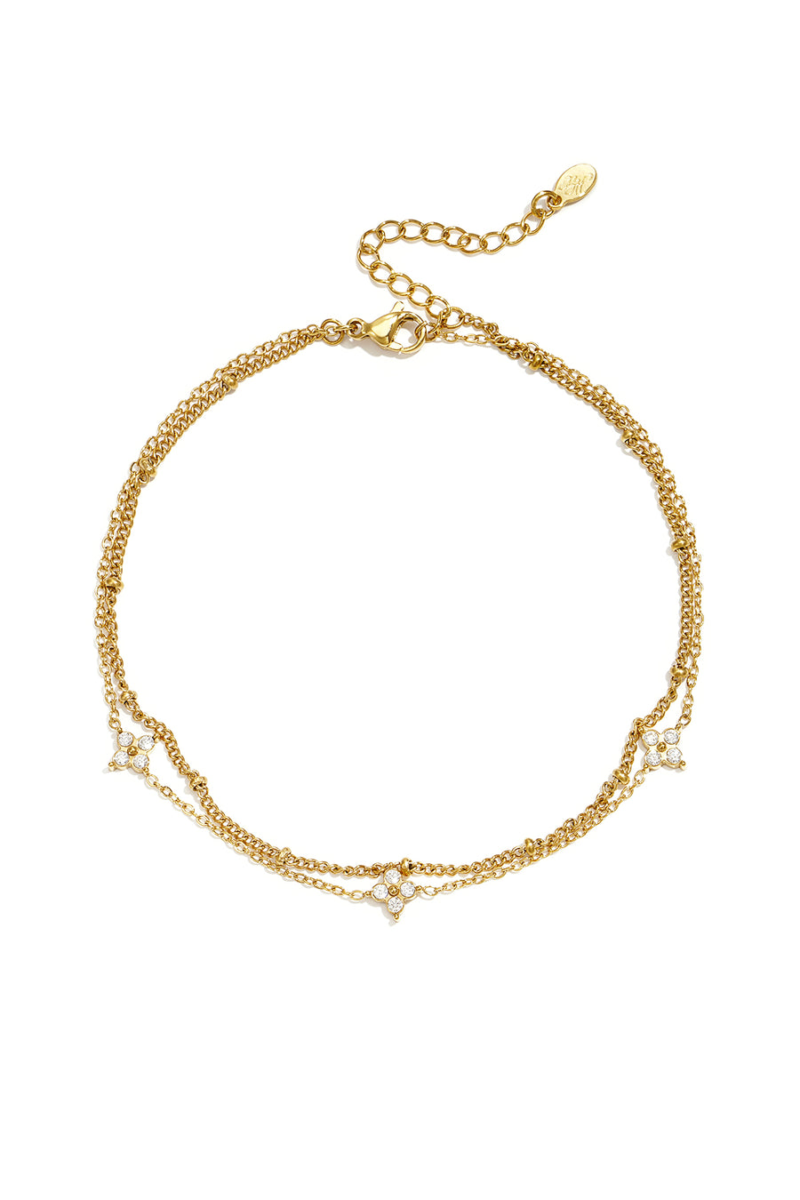 Chaîne de cheville pour femmes en acier inoxydable avec motif étoile – couleur or