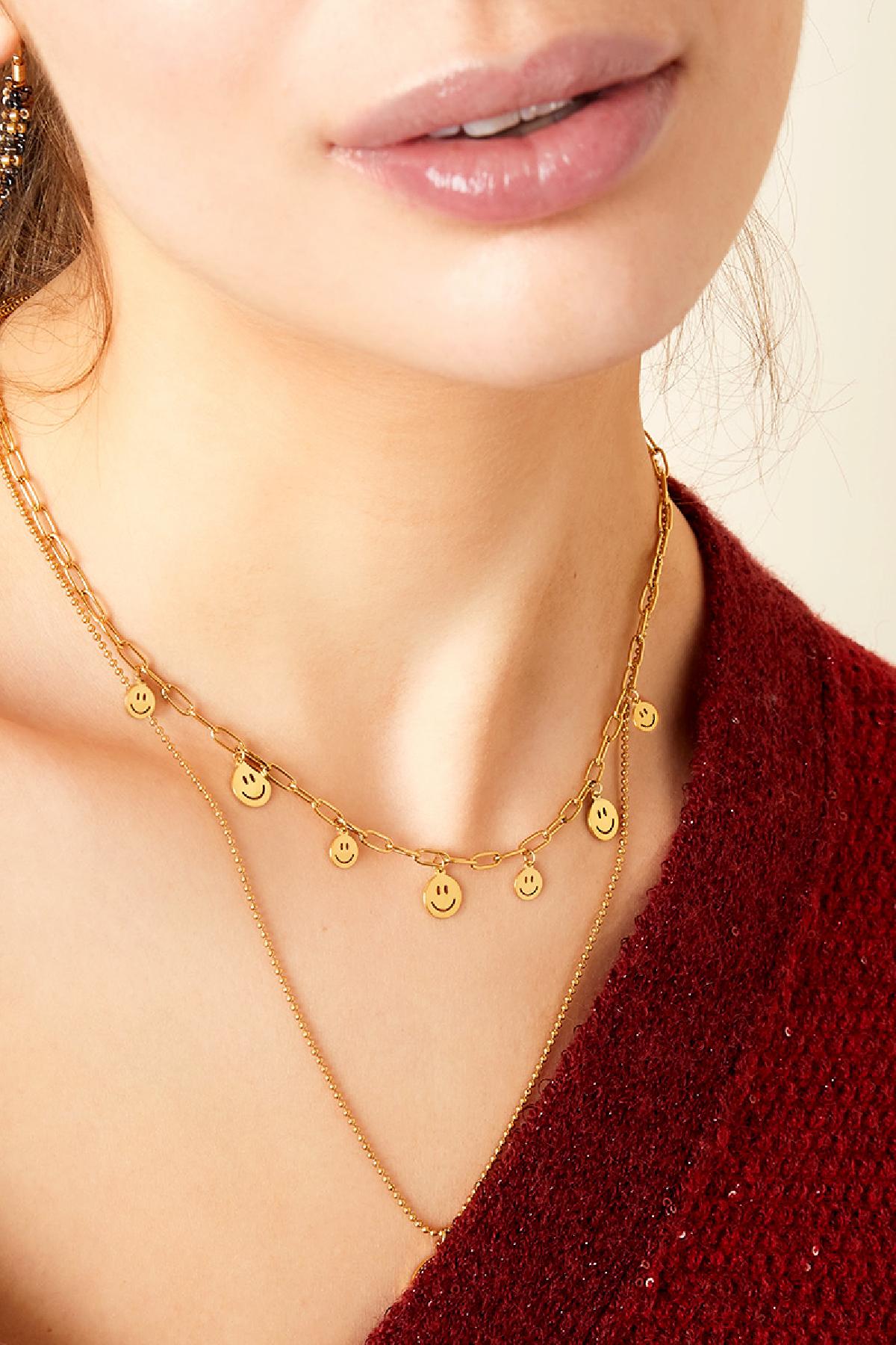Women's necklace with stainless steel pendant – gold colored – image 3