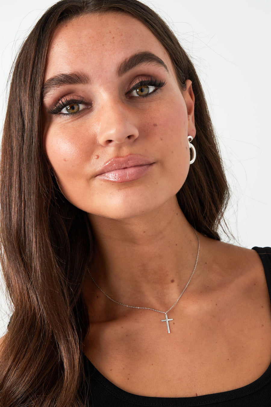 Collier femme en acier inoxydable avec pendentif – couleur argent et couleur or