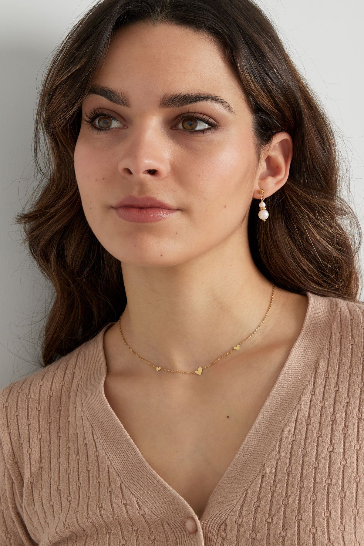 Women's Stainless Steel Heart Link Chain – Gold-Colored – image 4