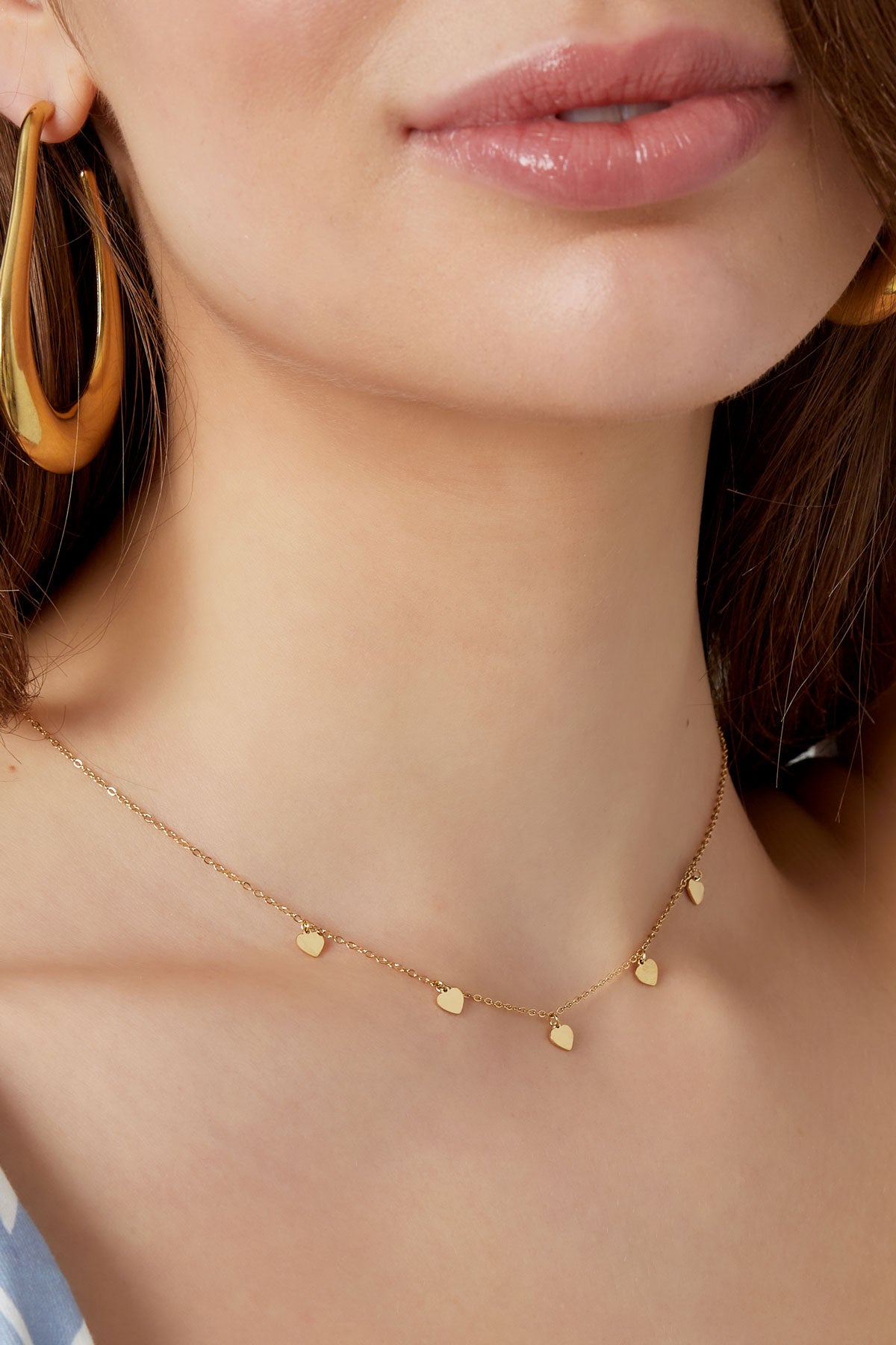 simpele ketting met hartjes hangers