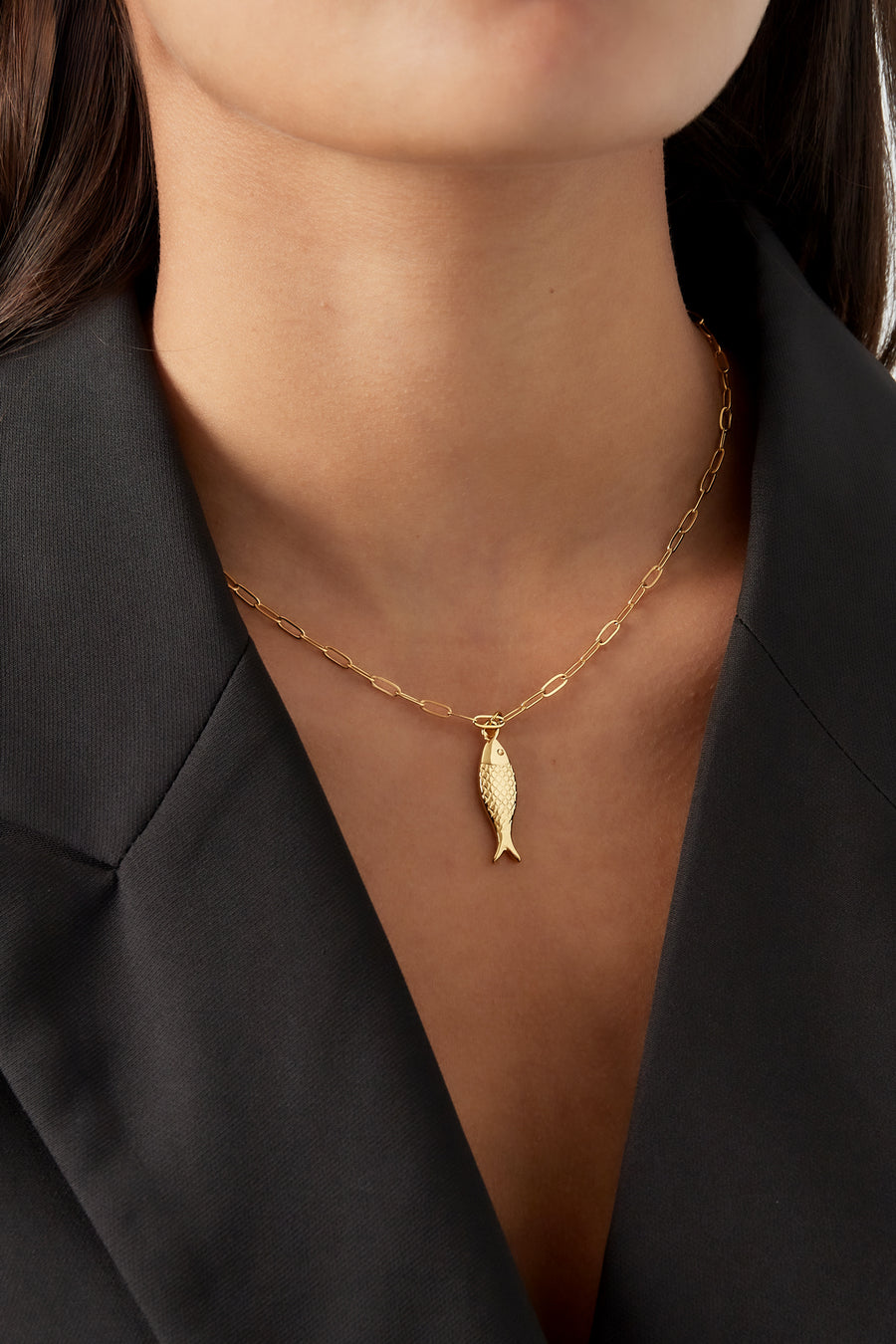 Collier femme en acier inoxydable avec pendentif – doré