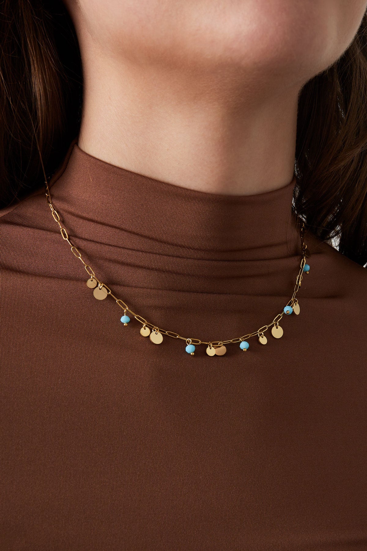 ketting mix van Goud kleur en rood