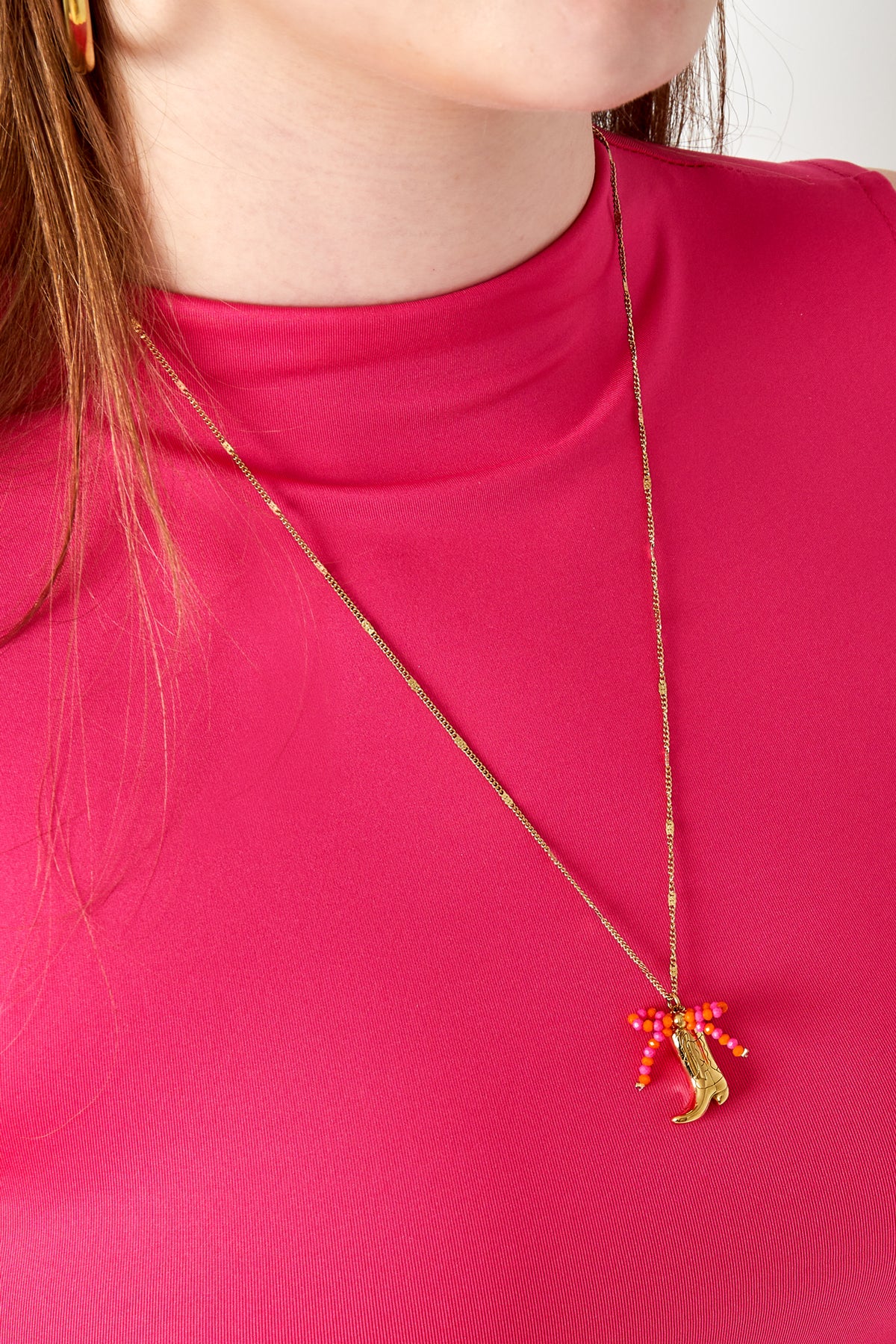 Women's necklace with cartoon-patterned 304 stainless steel pendant - gold-coloured – image 2
