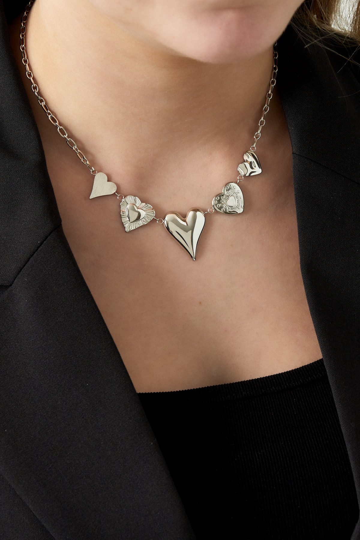 Collier pour femme avec pendentif cœur en acier inoxydable 304 – couleur or – photo 2