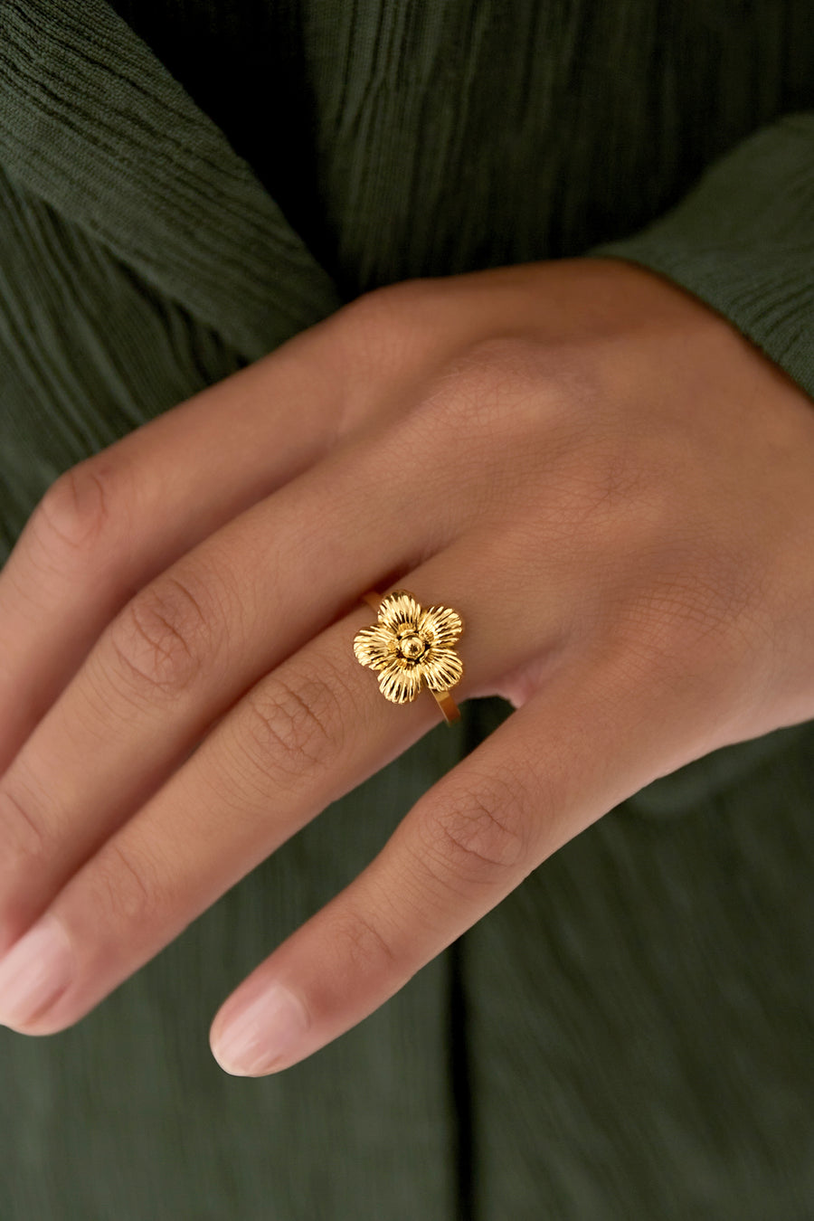Bague fantaisie pour femmes en acier inoxydable – doré et argenté