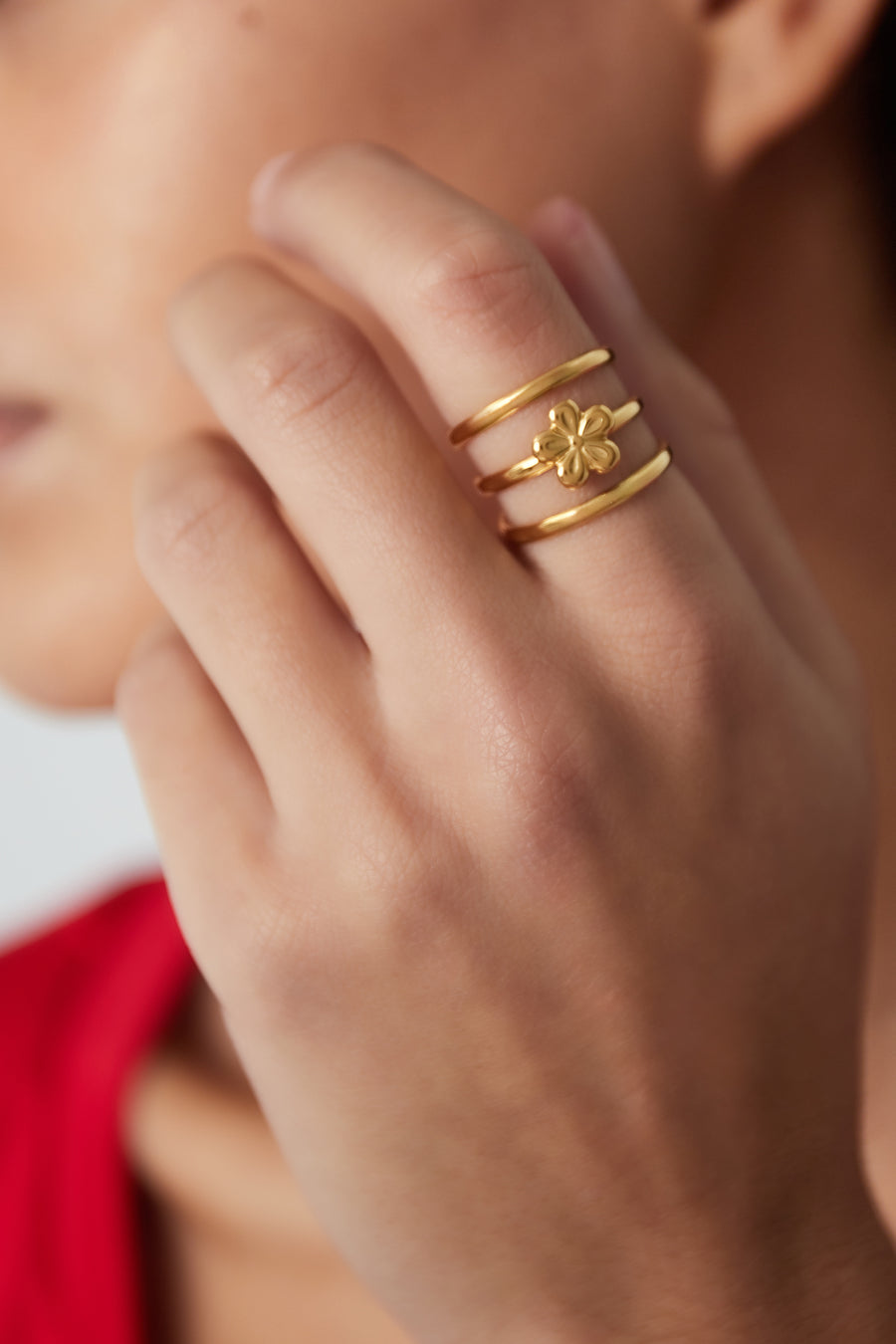 Bague d'exception pour femme en acier inoxydable – doré et argenté