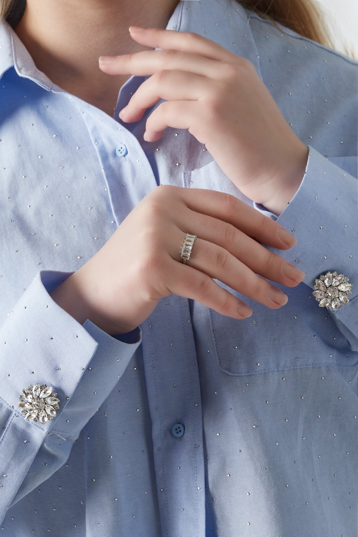 Copper cufflinks - silver coloured – image 2