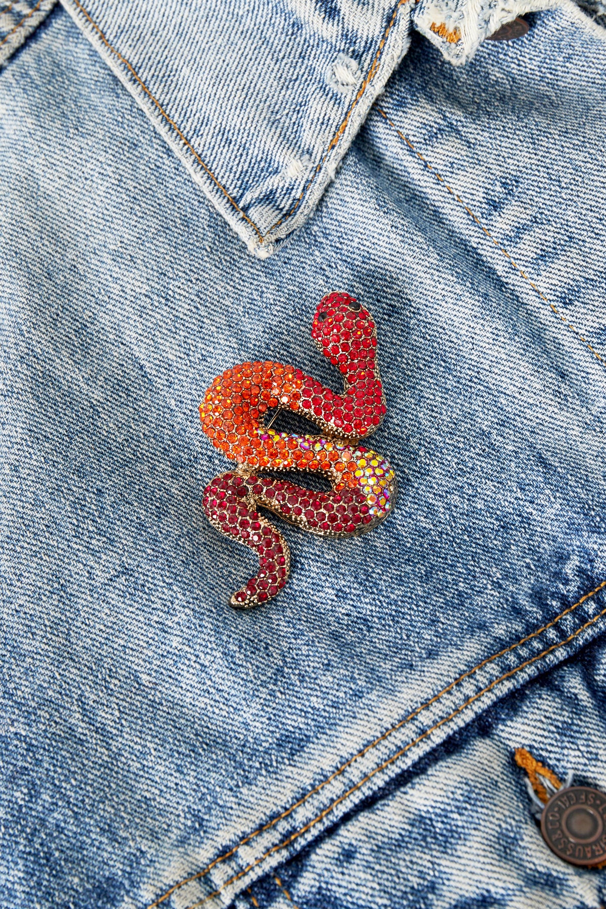 Broche pour femme en alliage métallique – orange et rose – photo 2