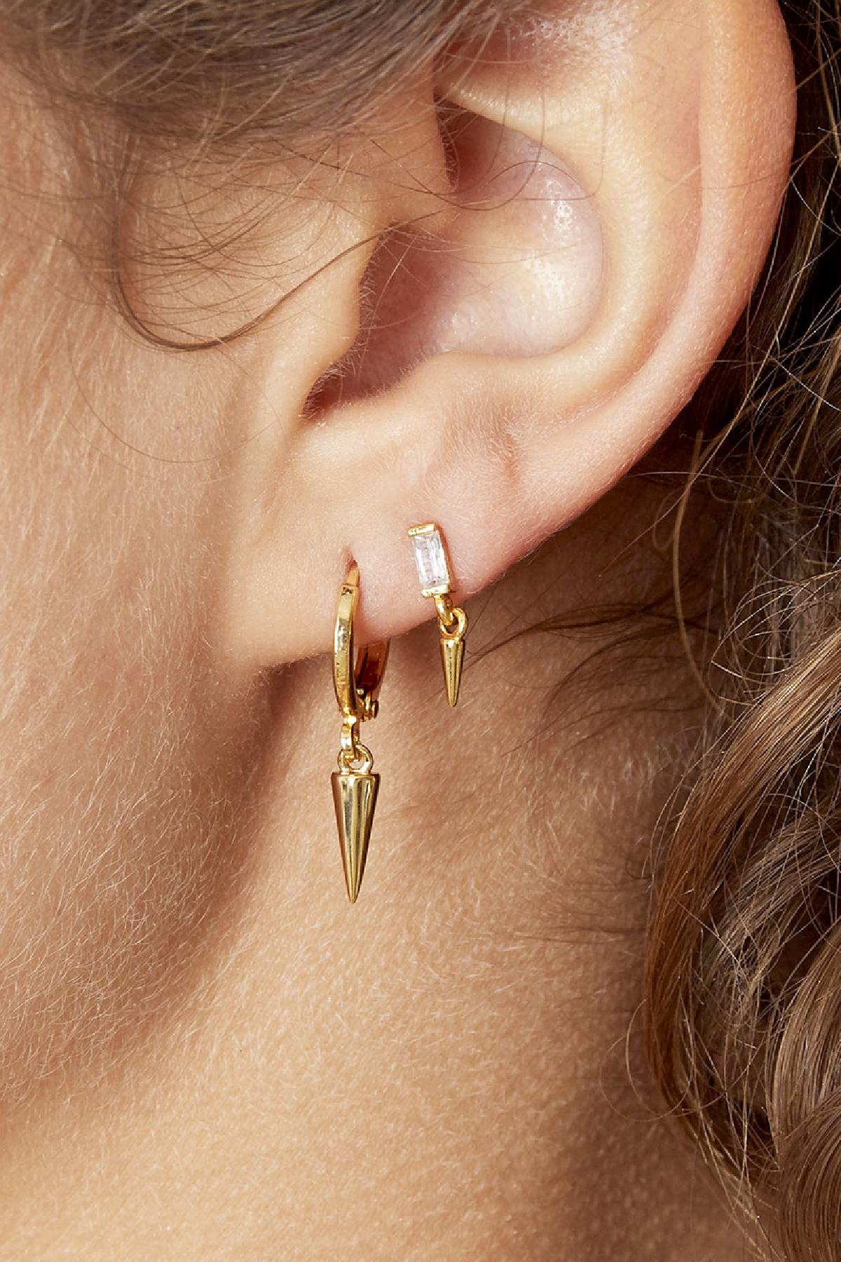 Puces d'oreilles pour femmes en cuivre – couleur argent et couleur or – photo 2