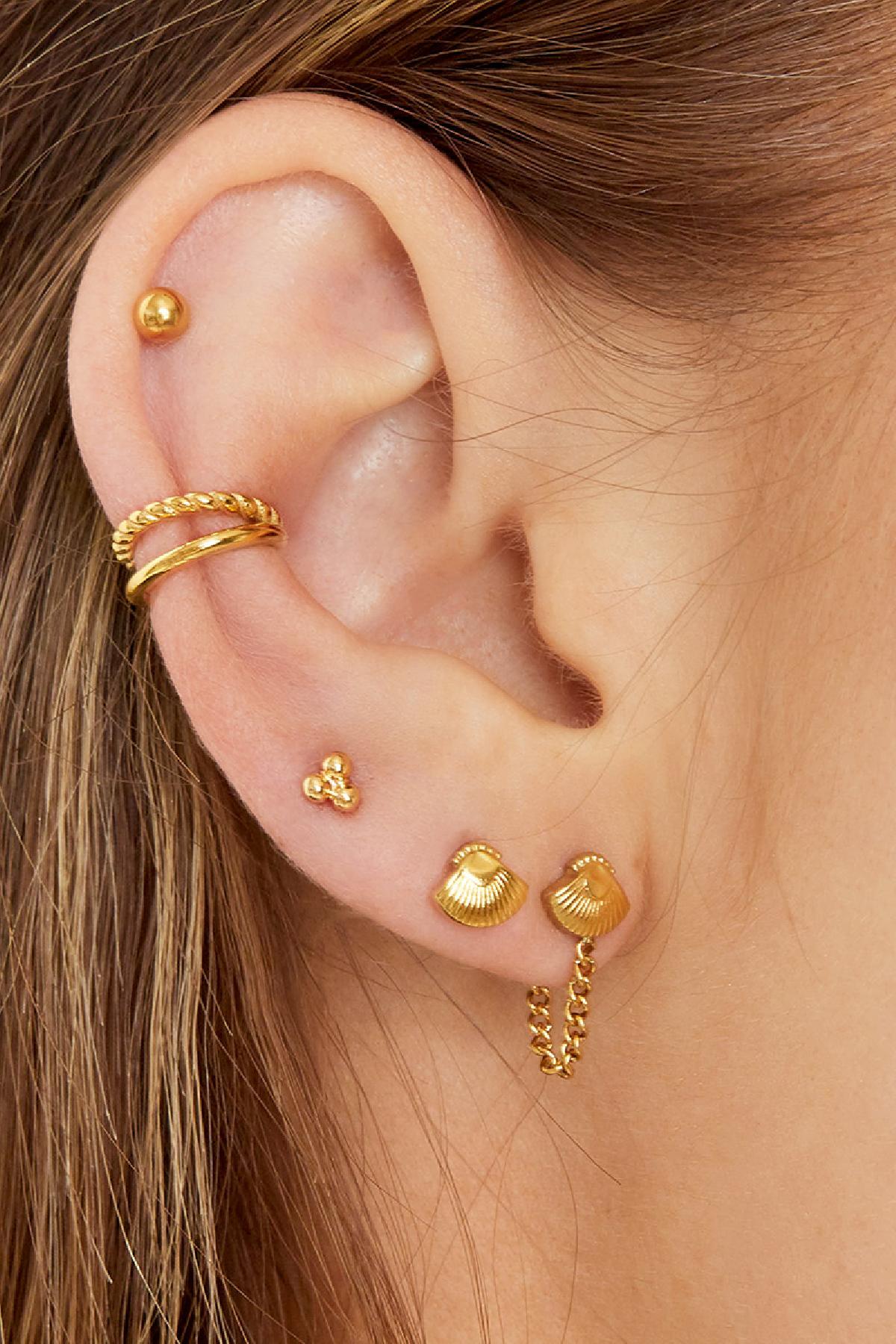 Earcuff pour femmes en acier inoxydable – coloris or et argent – photo 2