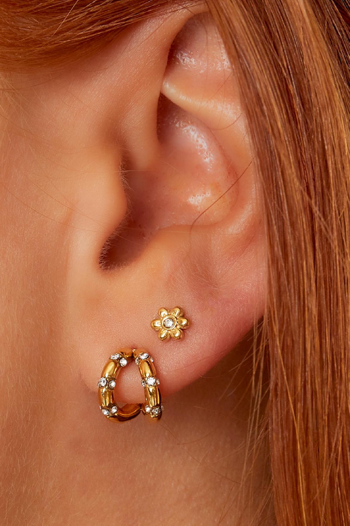 Stainless Steel Stud Earrings for Women – Gold and Silver Tone – image 2