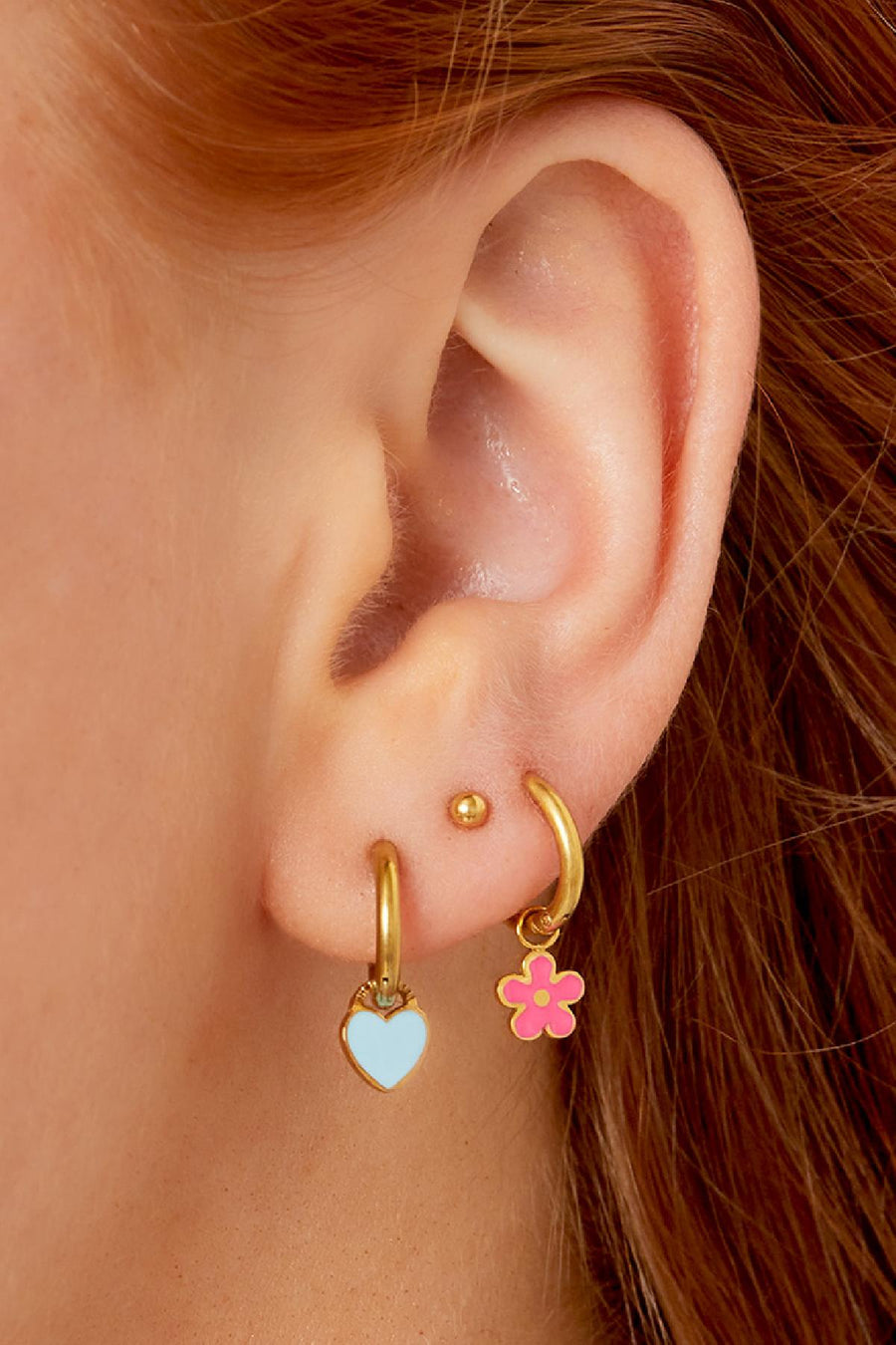 Boucles d'oreilles pendantes pour femmes en acier inoxydable avec motif floral – plusieurs couleurs
