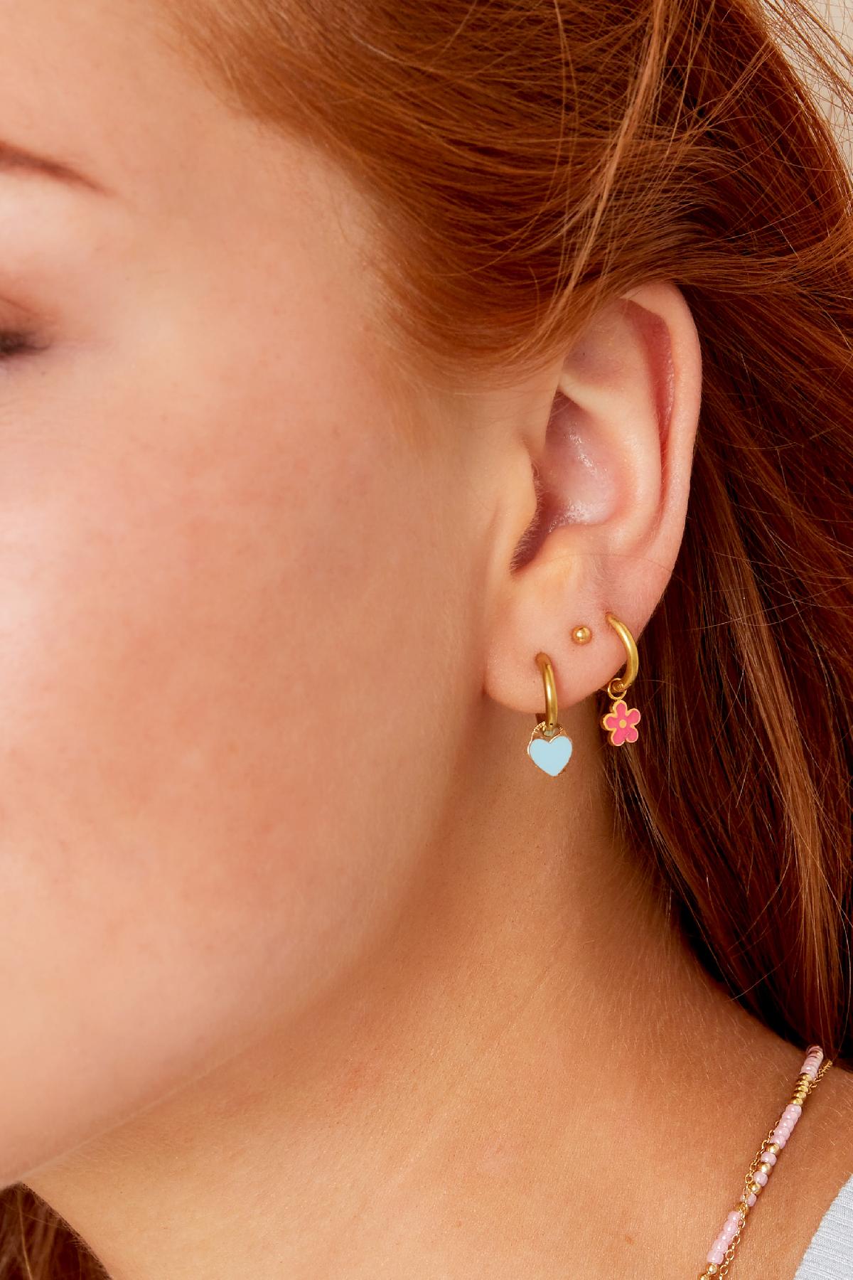 Women's Stainless Steel Dangle Earrings with Floral Motif - Multiple Colours – image 3