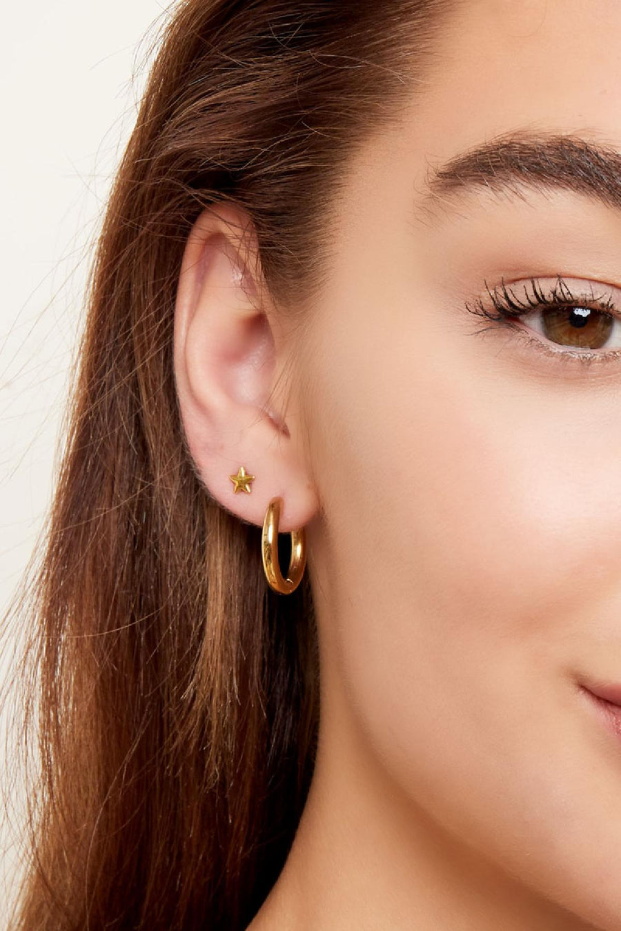 Boucles d'oreilles créoles pour femmes en acier inoxydable – coloris or et argent