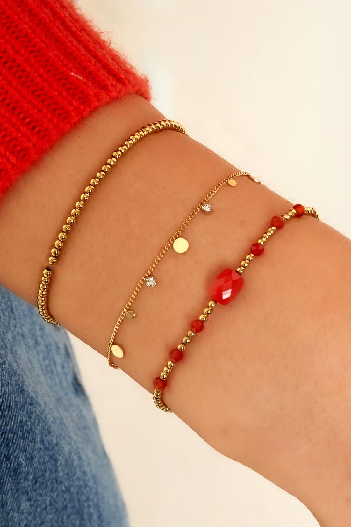 Armband simpel met strass details Goud kleur Stainless Steel