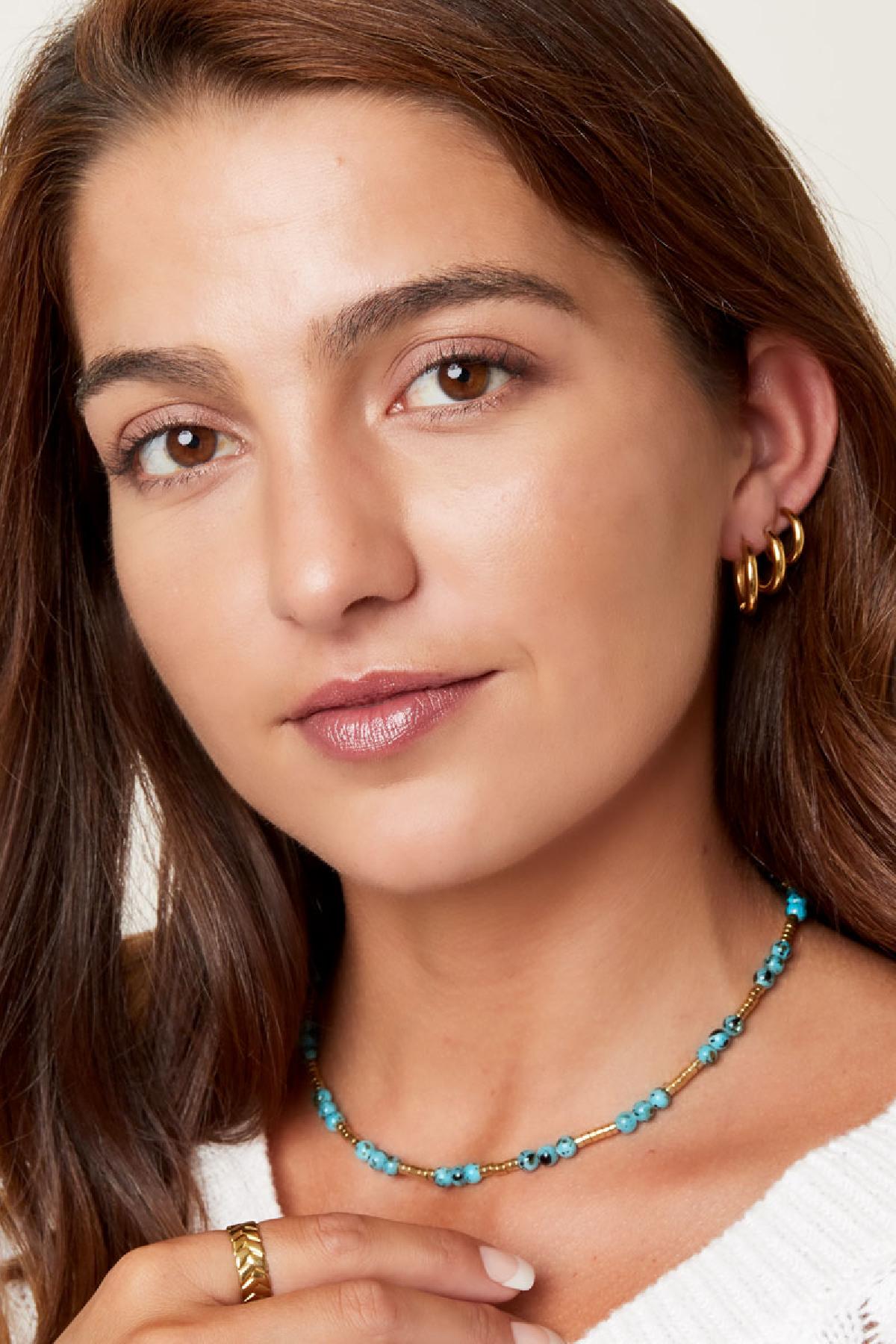 Boucles d'oreilles créoles pour femme en acier inoxydable – doré et argenté – photo 3