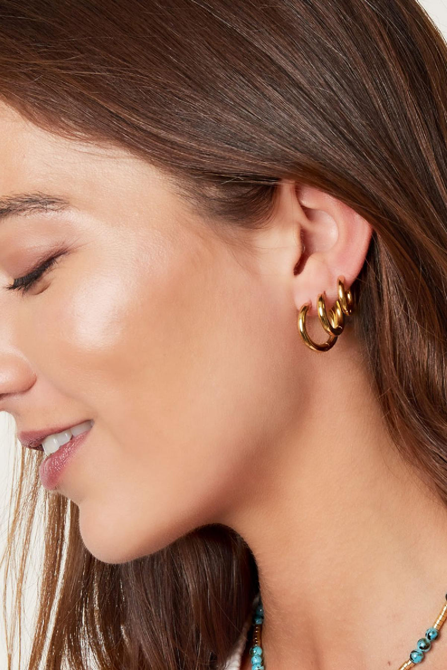 Boucles d'oreilles créoles pour femme en acier inoxydable – doré et argenté