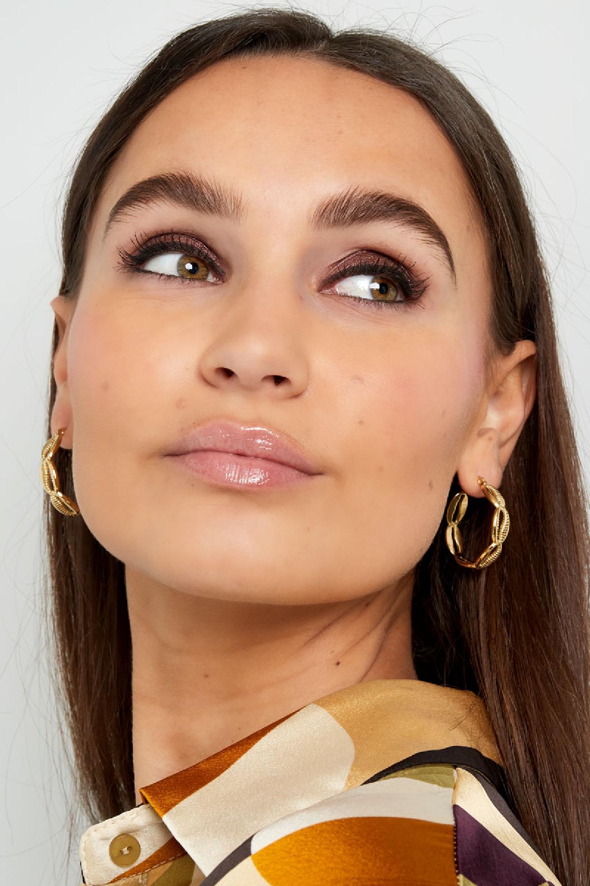 Oorbellen schelpenlook Goud kleur Stainless Steel