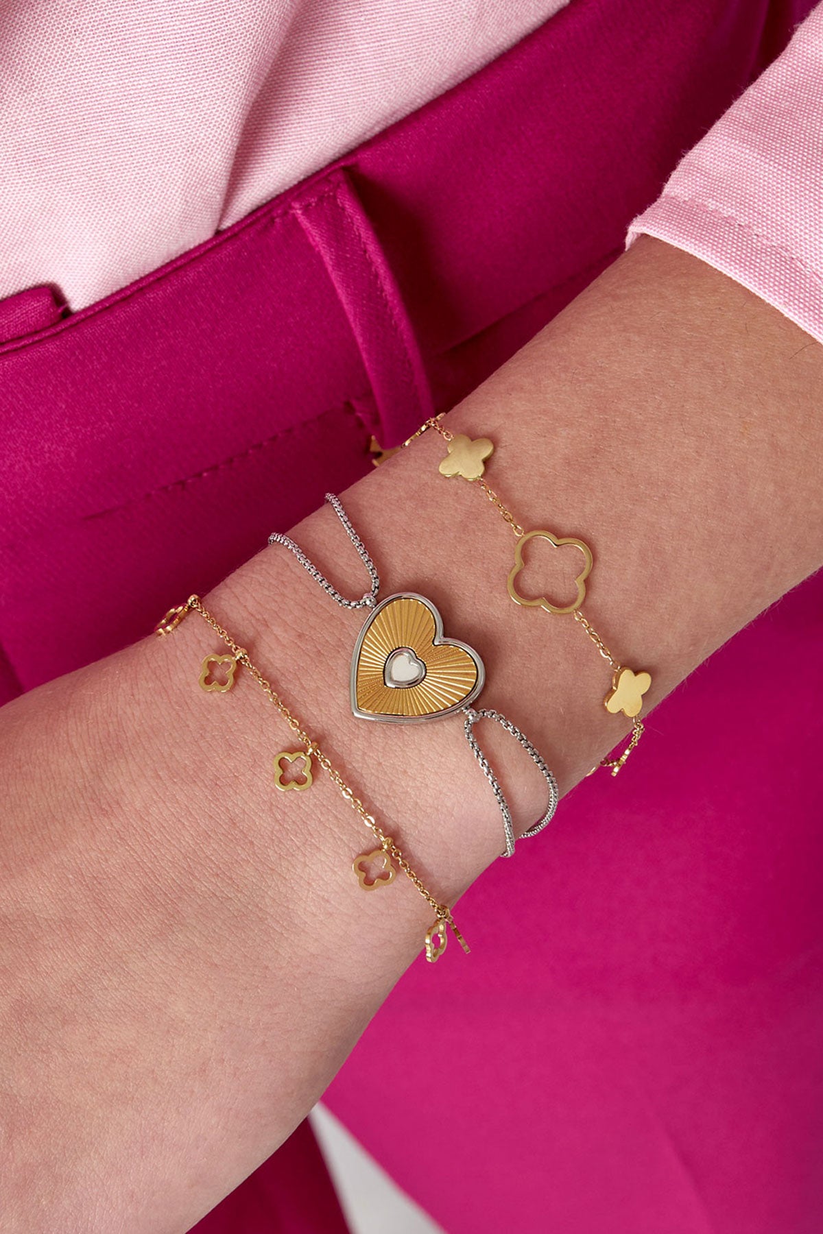 Women's Stainless Steel Charm Bracelet - Gold-tone and Silver-tone – image 3