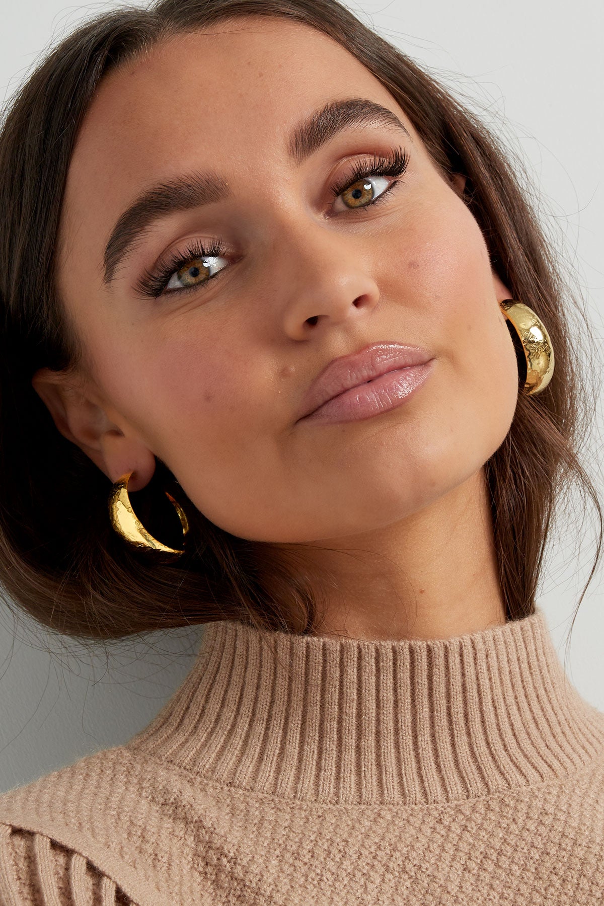 Boucles d'oreilles pour femmes en acier inoxydable – doré et argenté – photo 2