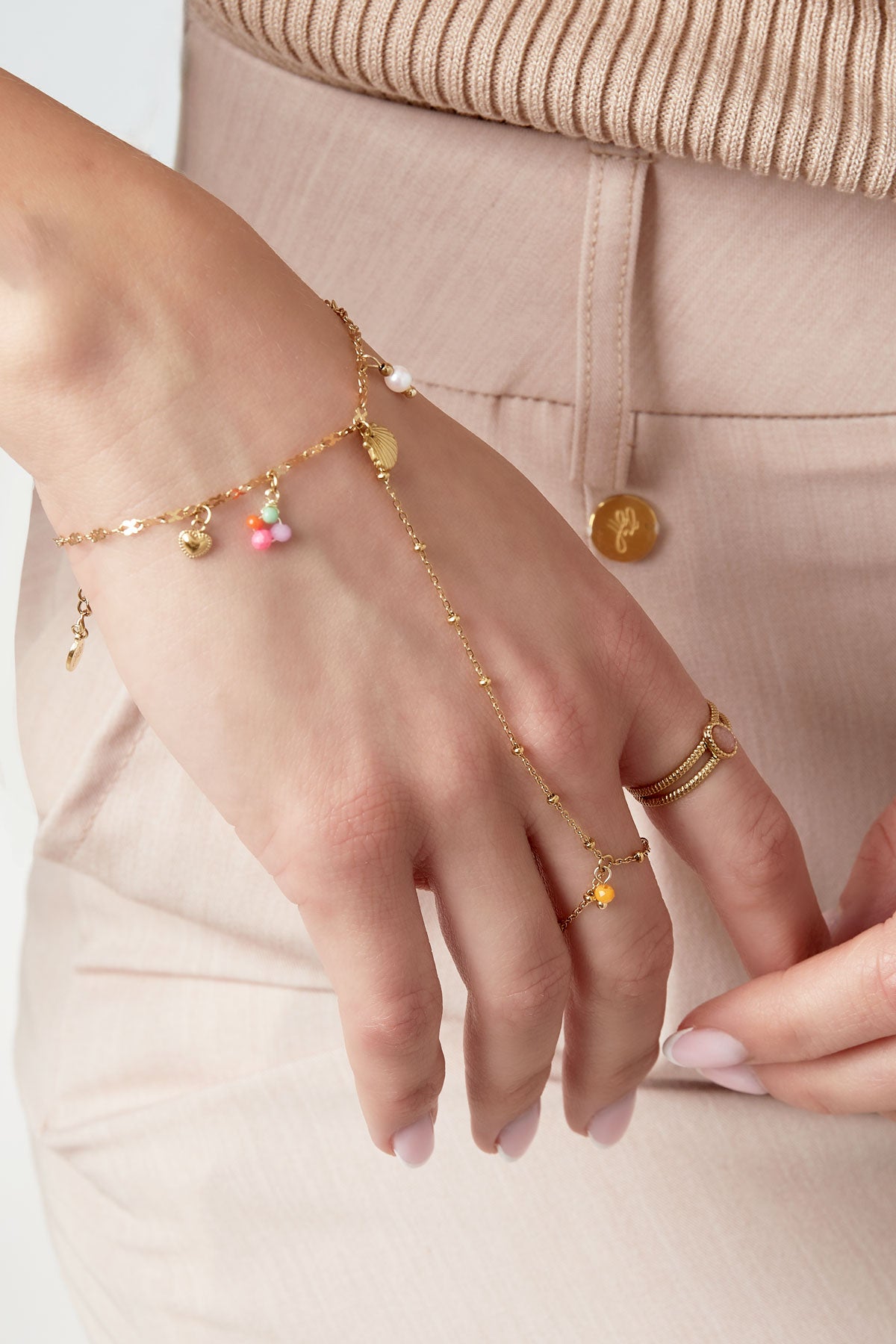 strand armband met bedels