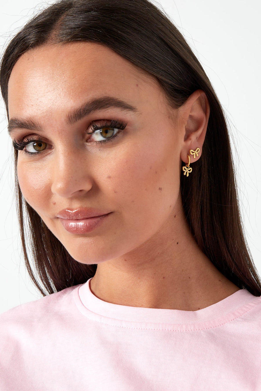 Boucles d'oreilles pendantes en acier inoxydable avec nœud pour femmes – couleur or et argent