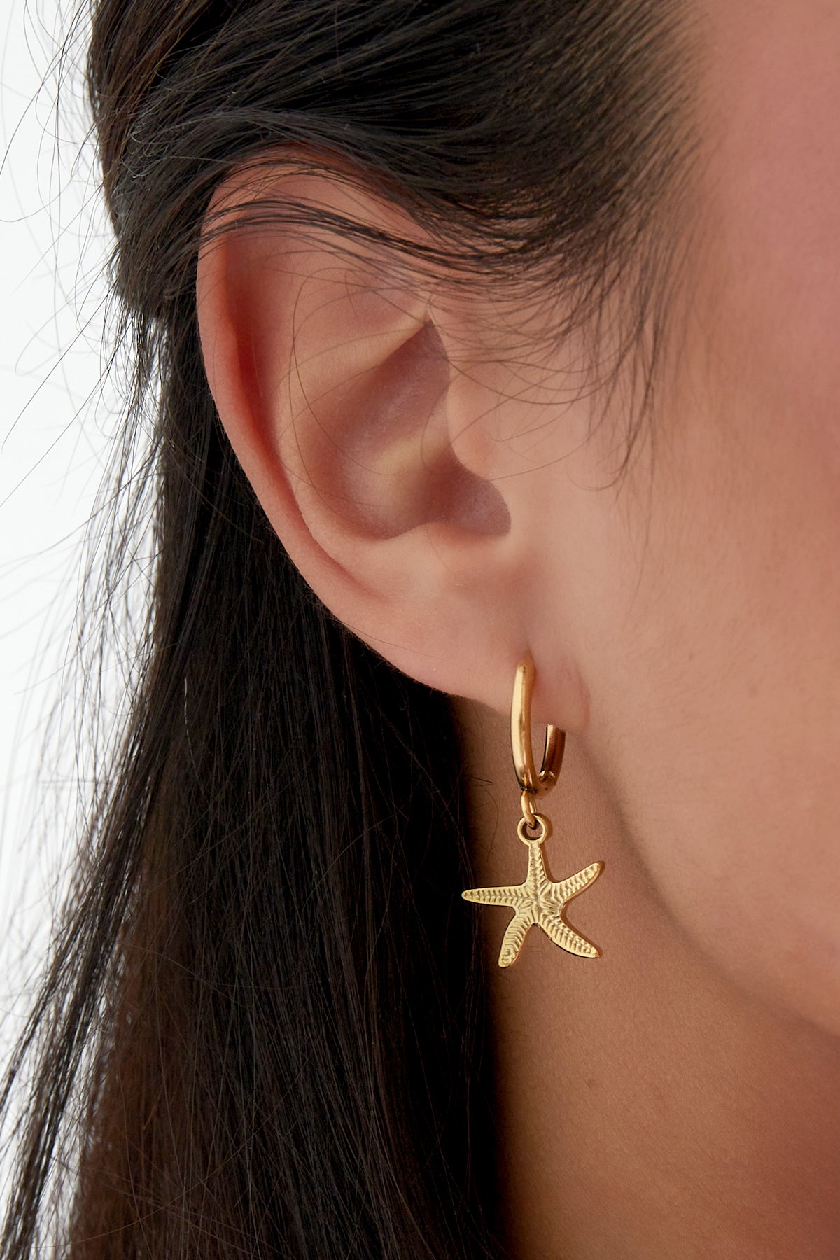 Boucles d'oreilles pendantes pour femmes en acier inoxydable – couleur argent et couleur or – photo 3