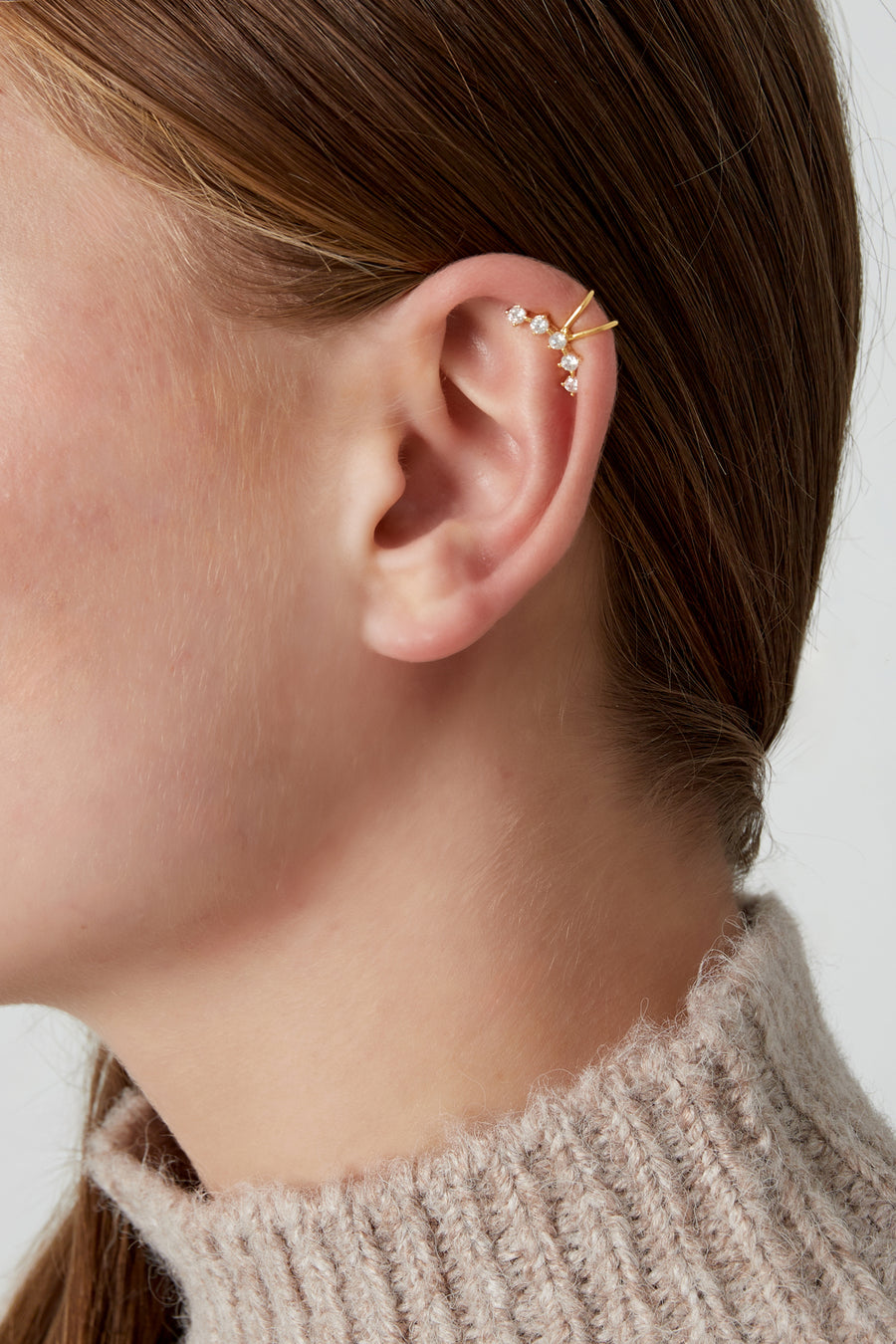 Ear cuff pour femmes en cuivre de forme organique – couleur argent et couleur or