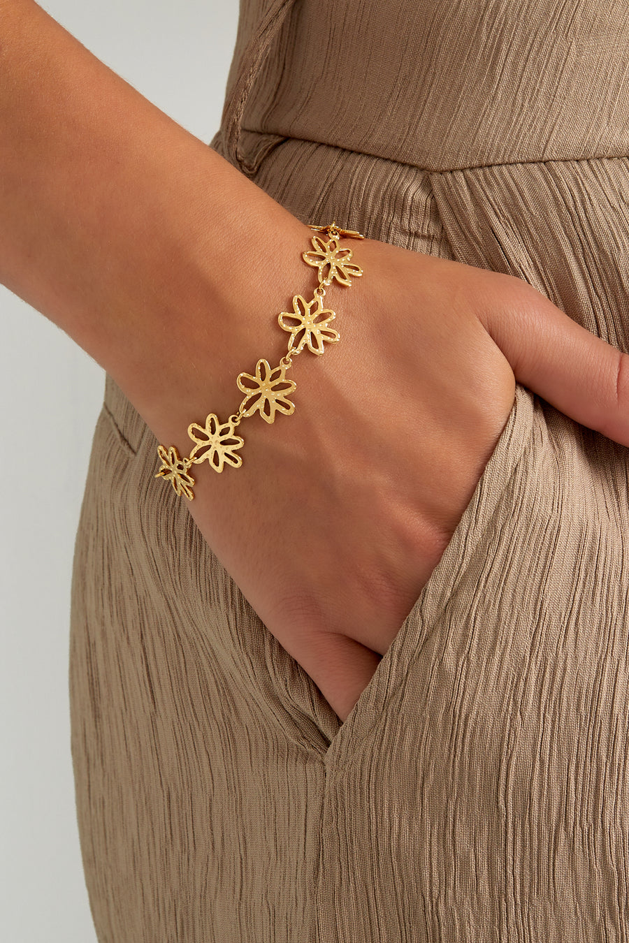 Bracelet à breloques pour femmes en acier inoxydable – doré et argenté