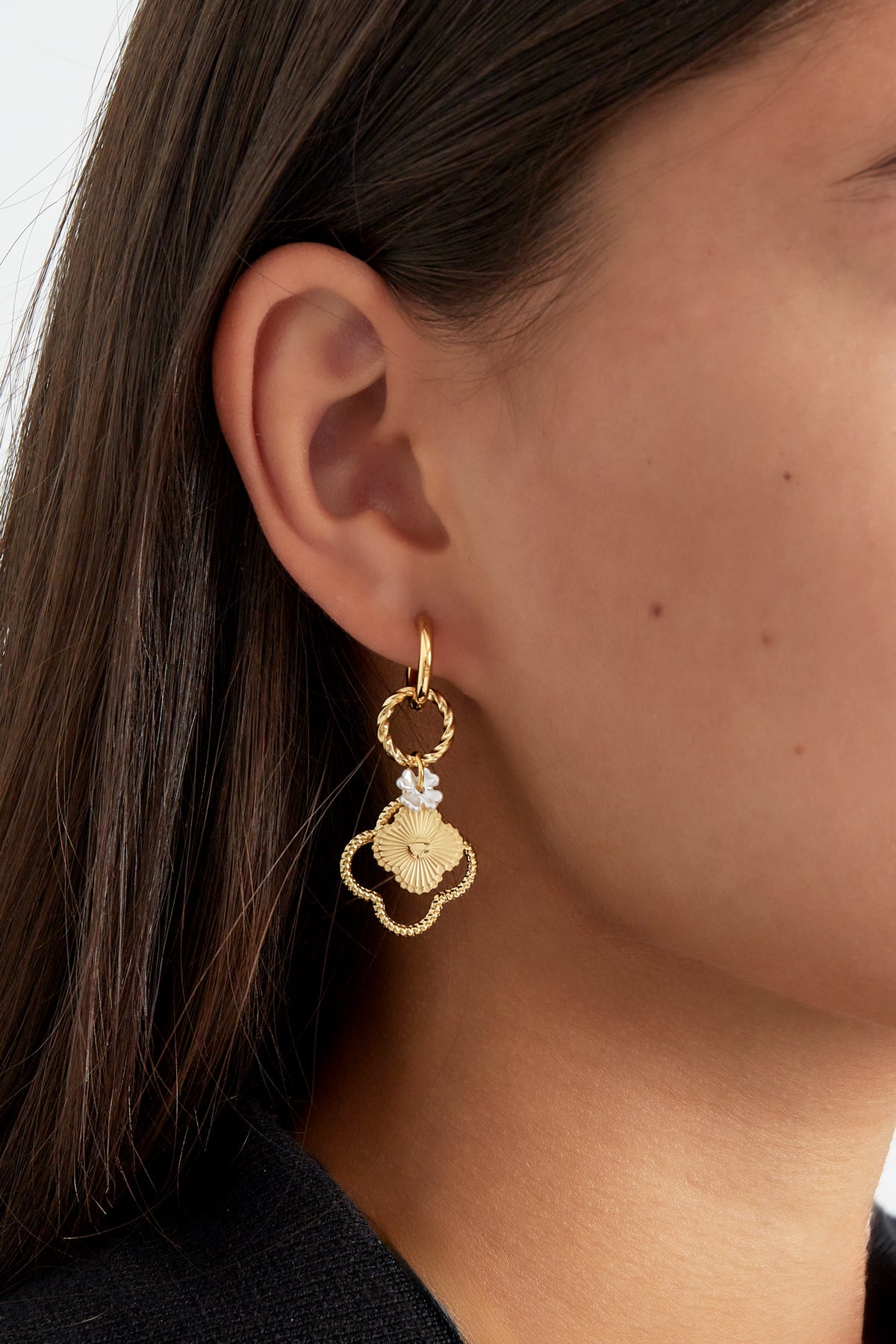 Boucles d'oreilles pendantes pour femmes en acier inoxydable 304 – couleur or et argent – photo 2