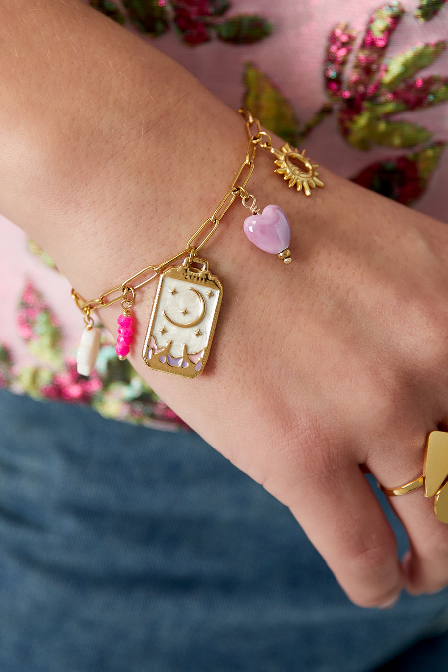 Bracelet à breloques pour femmes en acier inoxydable 304 – doré et argenté