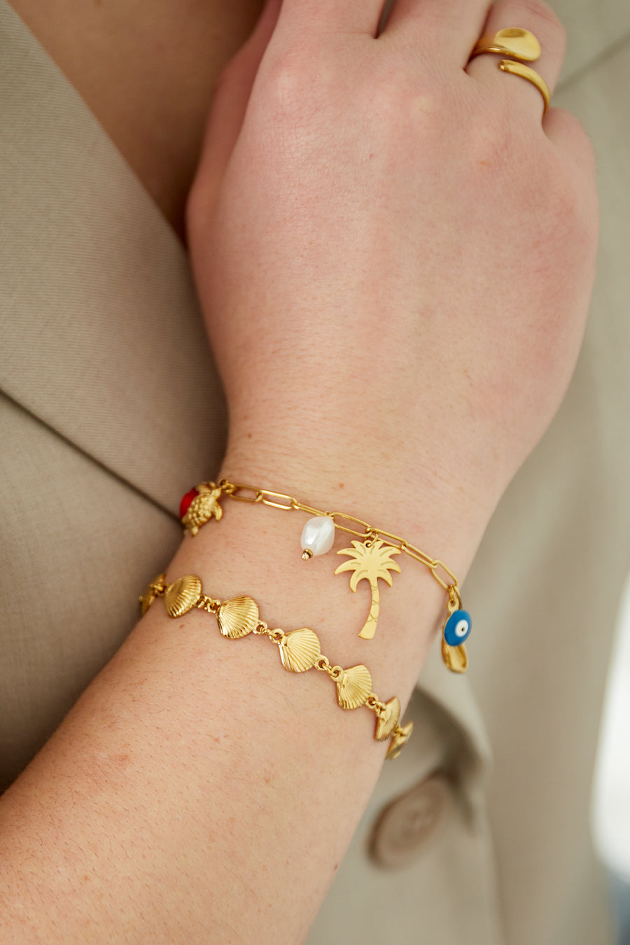 Bracelet à maillons pour femme en acier inoxydable – doré et argenté