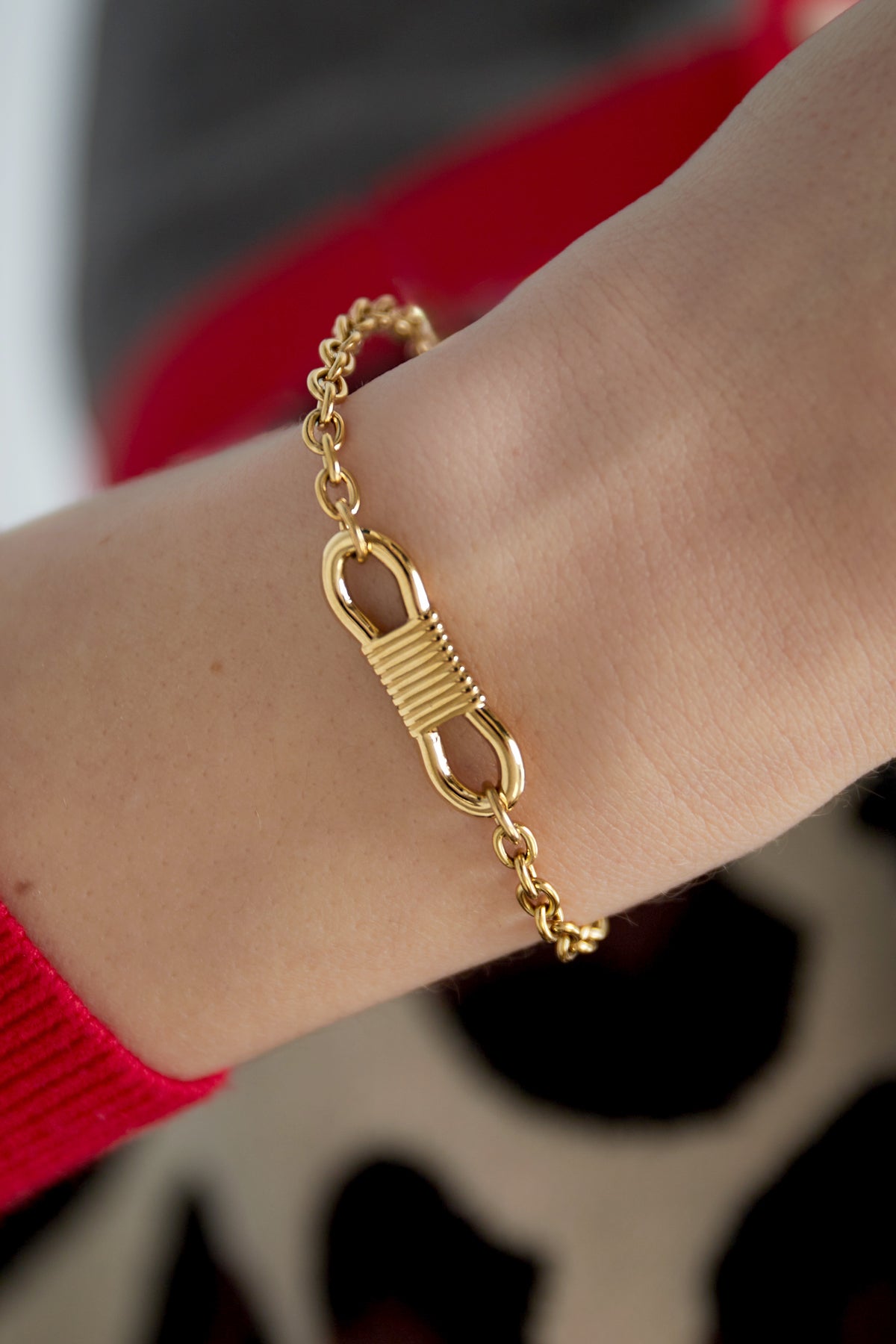 Bracelet à breloques pour femmes en acier inoxydable - couleur or et argent – photo 2