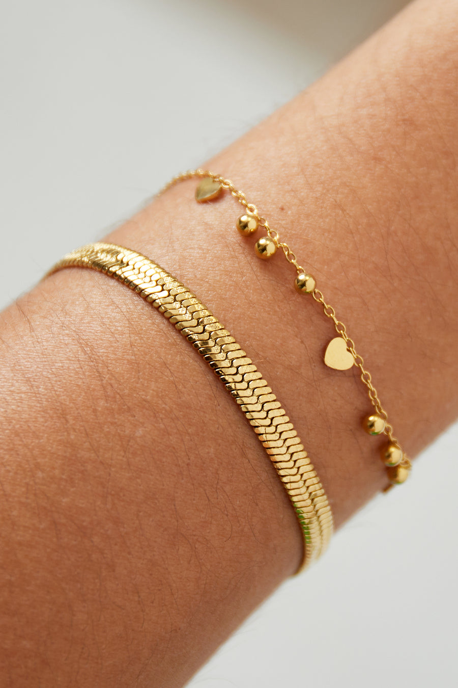 Bracelet à maillons pour femme en acier inoxydable – coloris or et argent