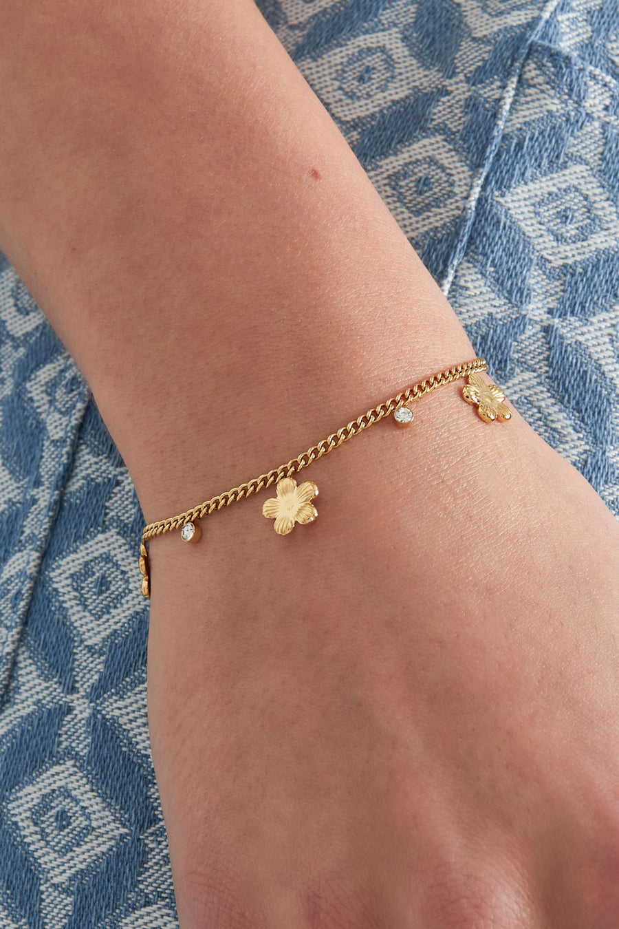 Bracelet à breloques pour femmes en acier inoxydable – couleur or et argent