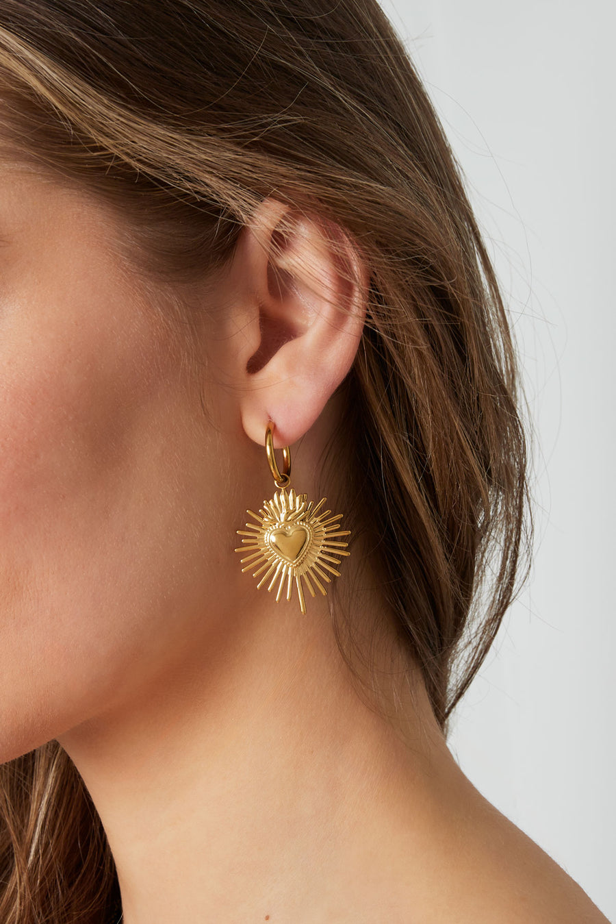 Boucles d'oreilles pendantes en acier inoxydable pour femmes – couleur or