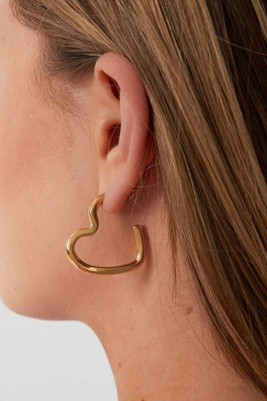 Women's Stainless Steel Heart Hoop Earrings – Gold and Silver Tone