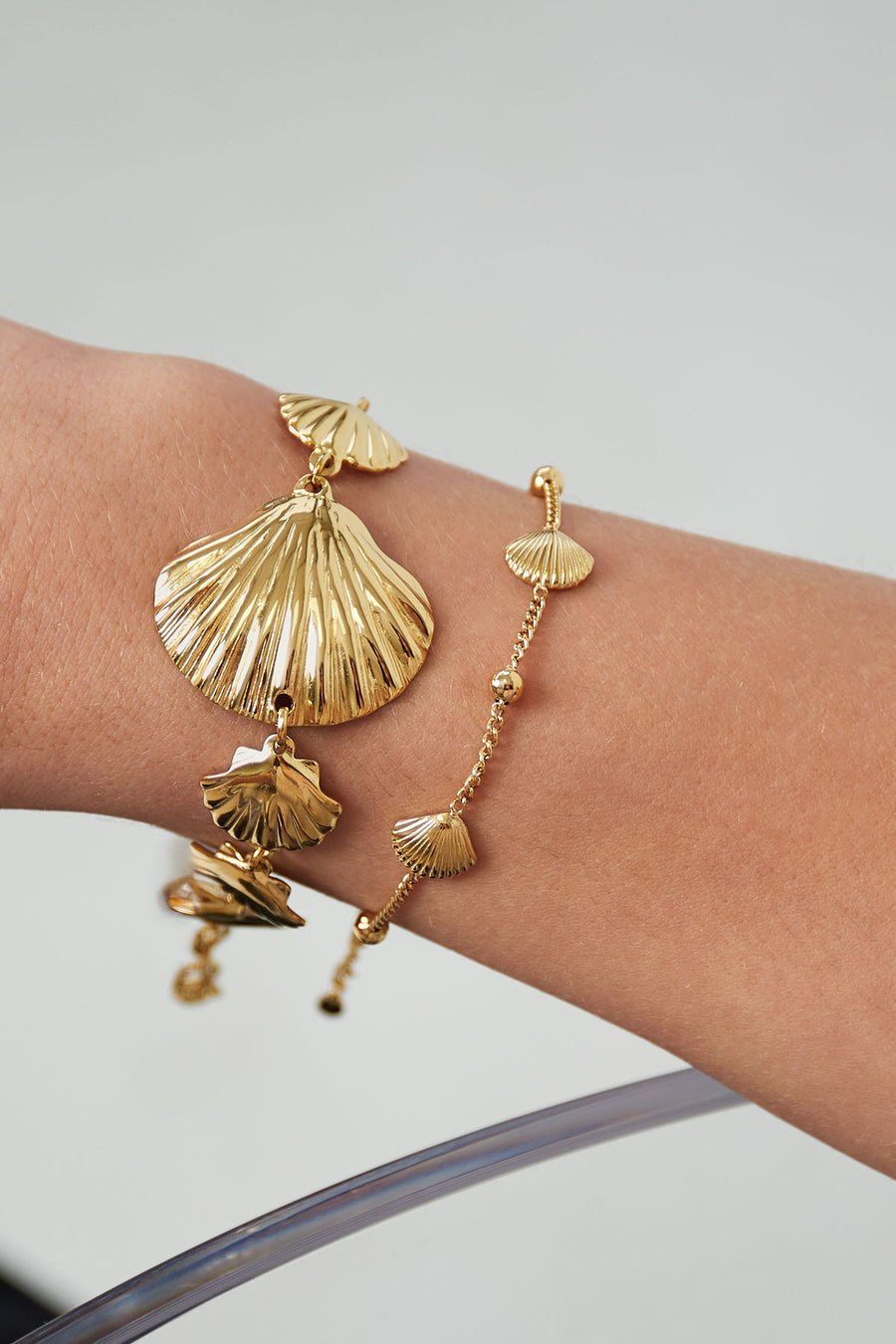 Bracelet à breloques pour femmes en acier inoxydable – or et argent