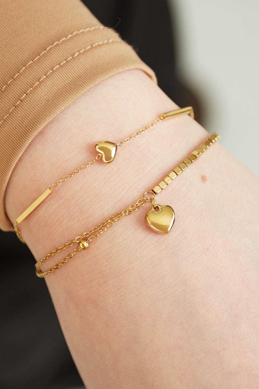 Bracelet à breloques pour femmes en acier inoxydable – doré et argenté