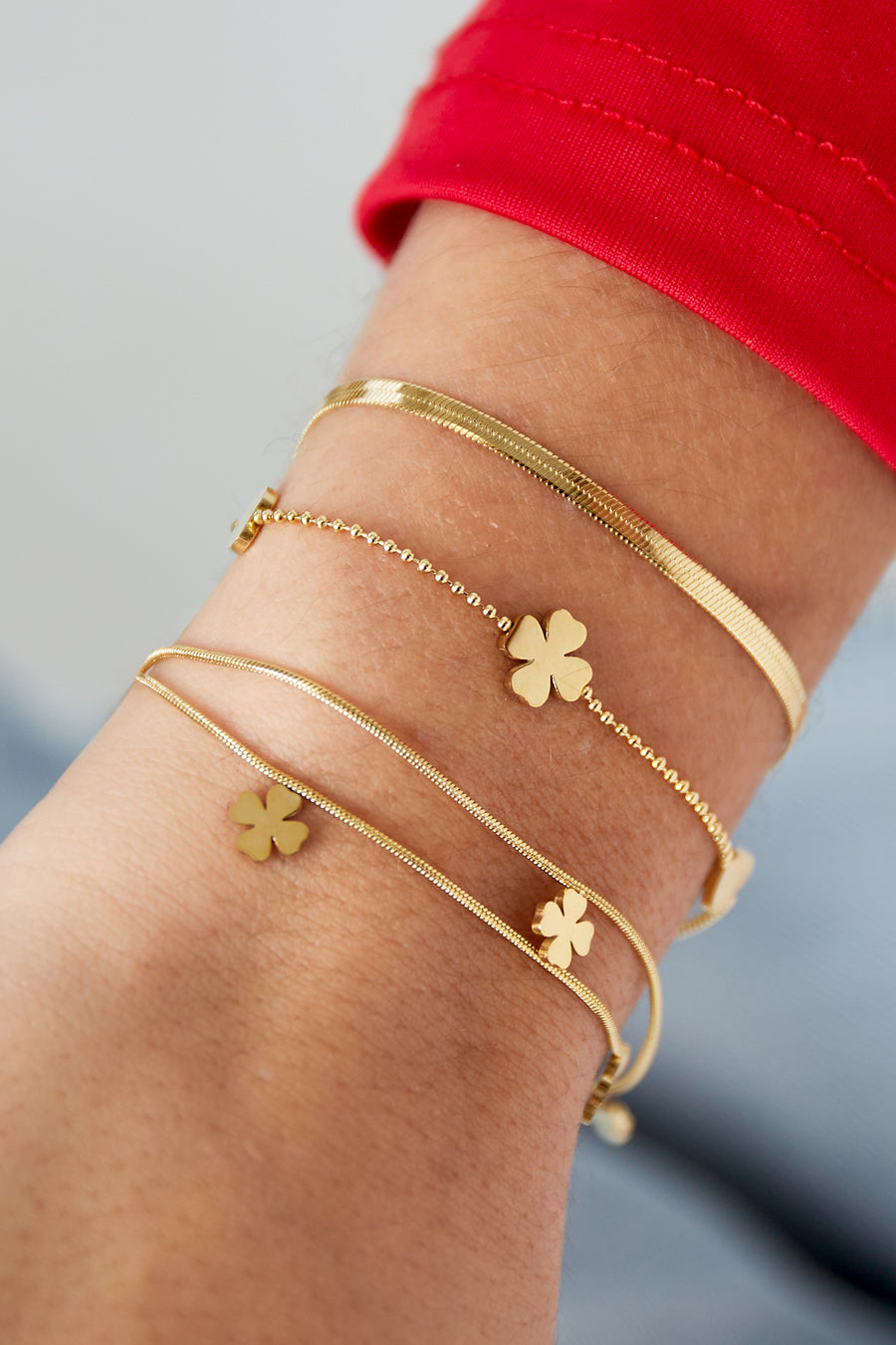 Bracelet jonc à breloques pour femme en acier inoxydable – doré et argenté