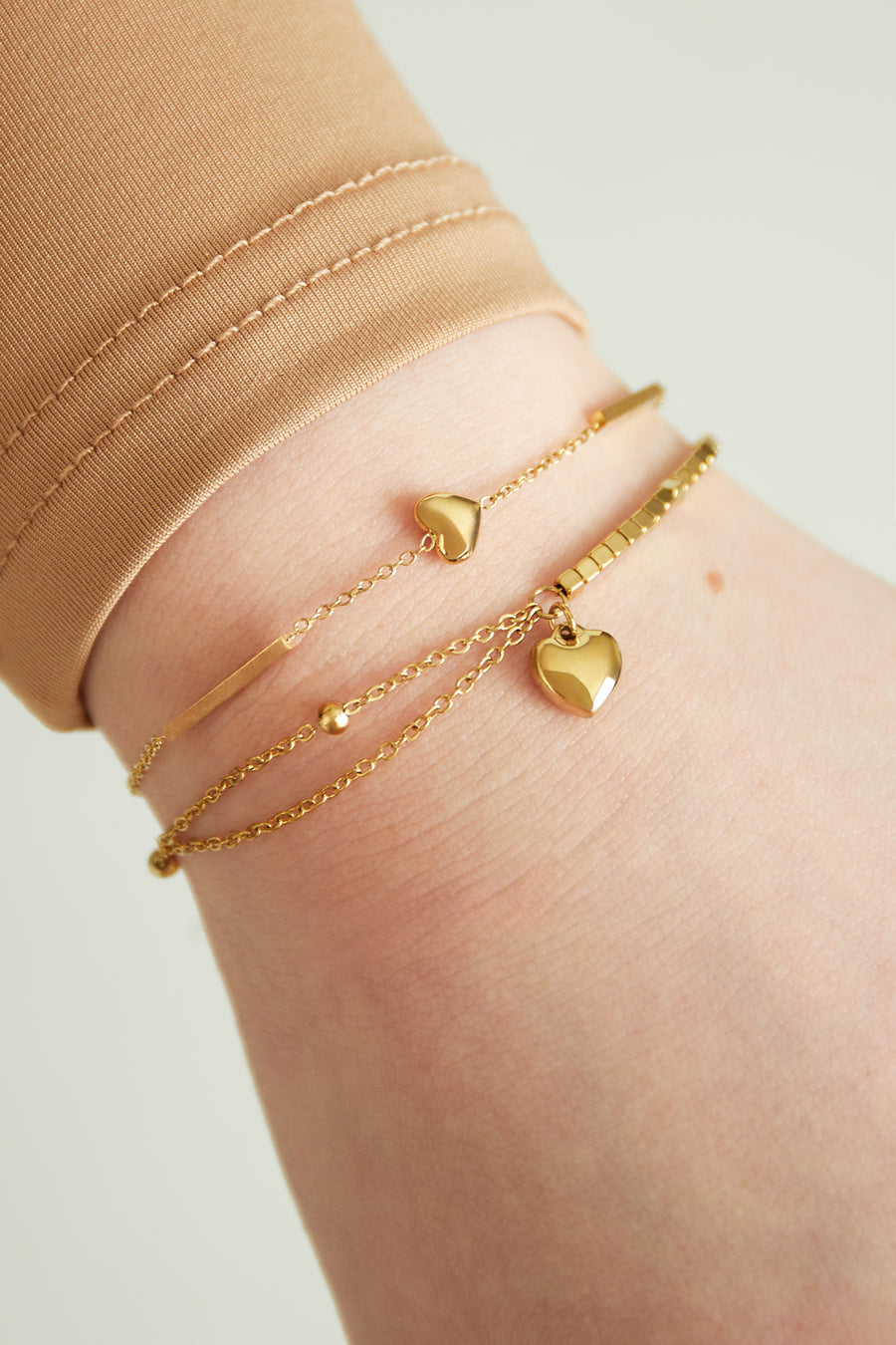 Bedelarmband voor dames van roestvrij staal – goudkleurig en zilverkleurig