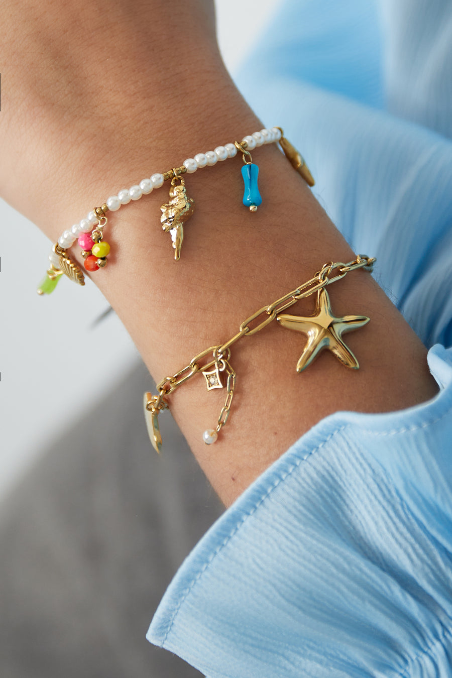 Bracelet de perles pour femmes en acier inoxydable 304