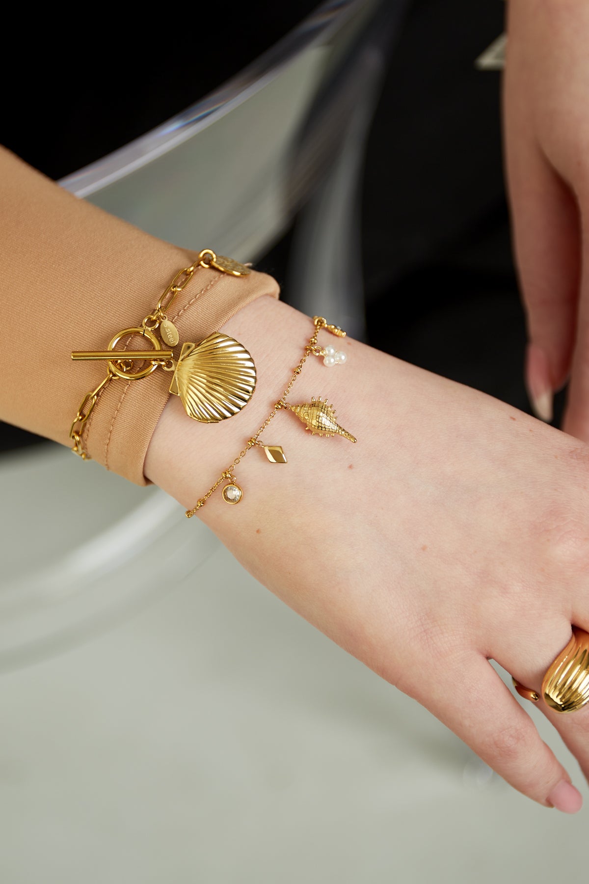 Charm Bracelet for Women, 304 Stainless Steel - Gold and Silver Tone – image 2