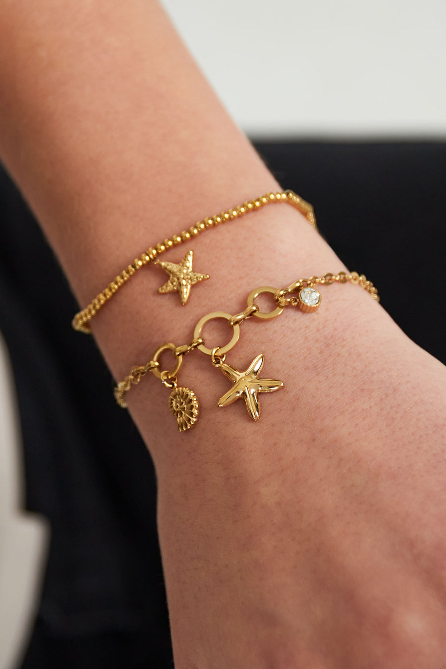 Bracelet à breloques pour femmes en acier inoxydable 304 – doré et argenté