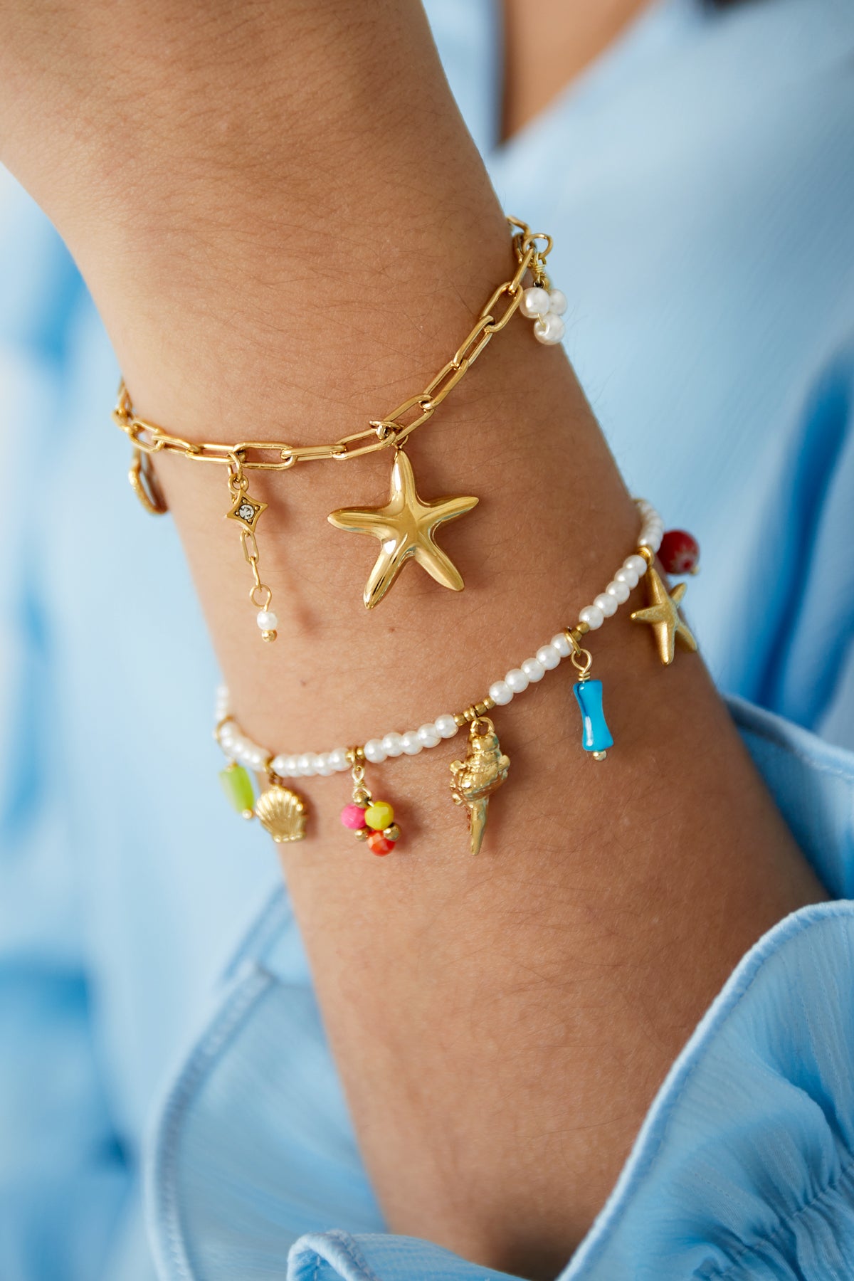 Women's Charm Bracelet Made of 304 Stainless Steel - Gold and Silver Tone – image 2