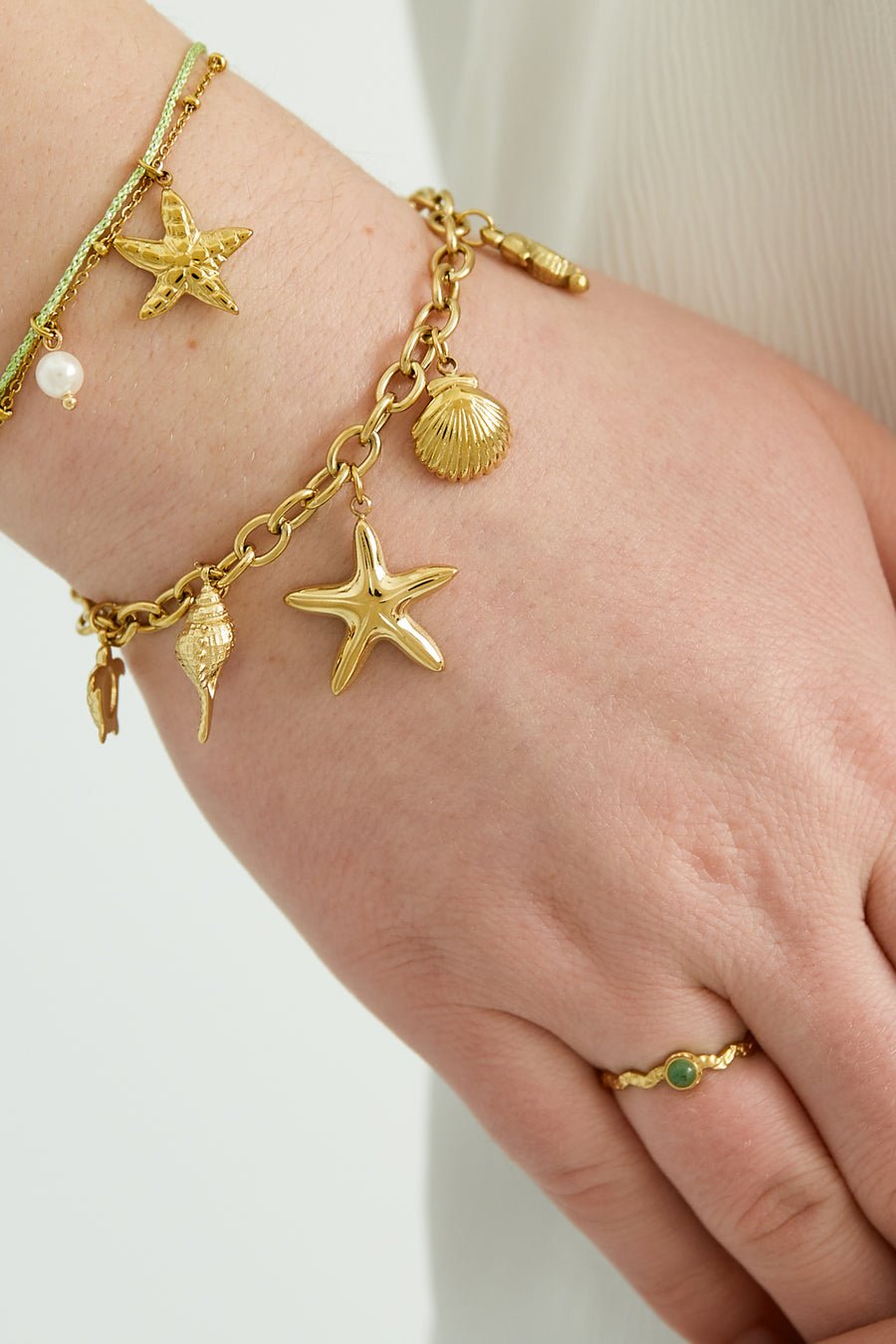 Bracelet à breloques pour femmes en acier inoxydable 304 – couleur or
