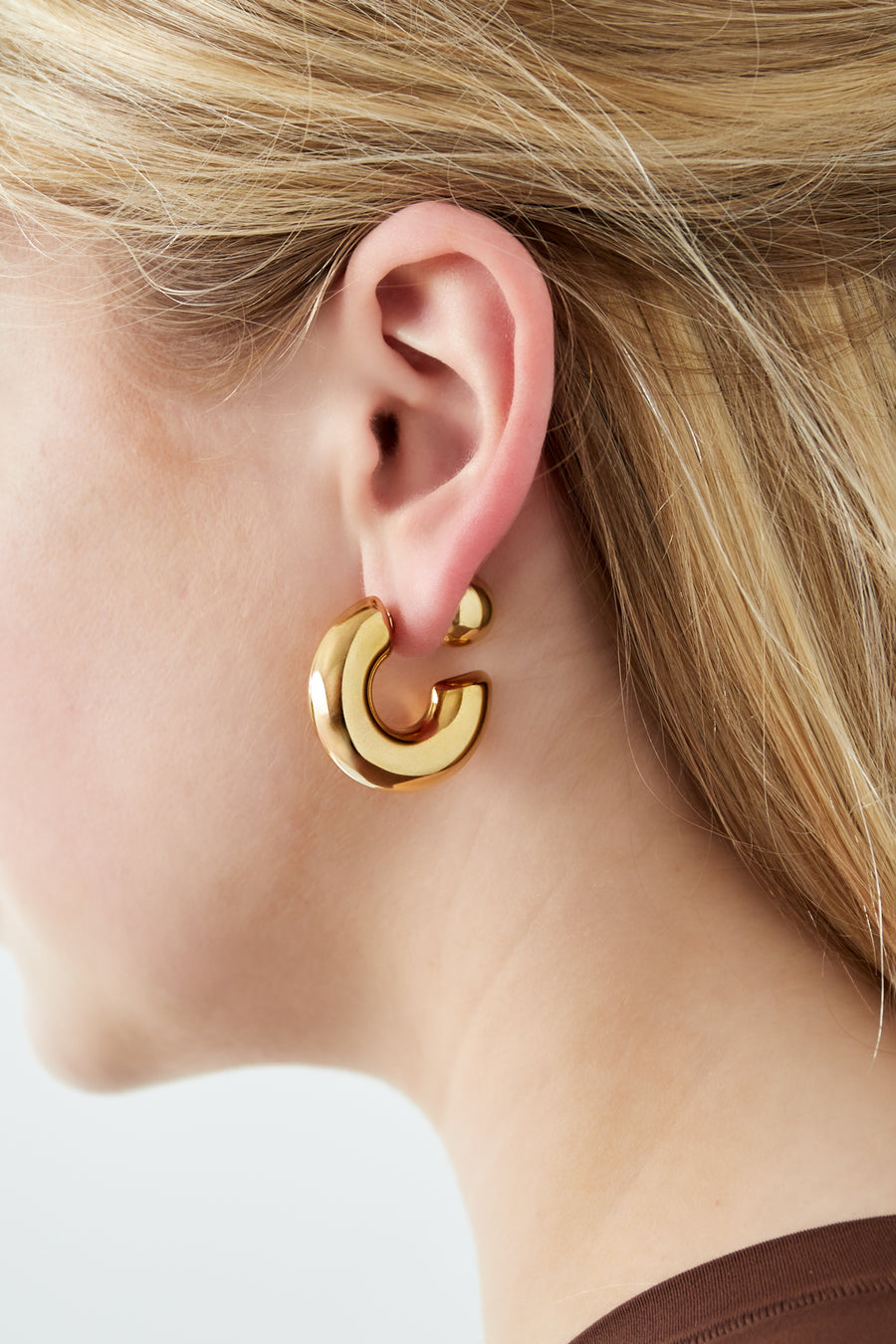 Boucles d'oreilles créoles pour femme en acier inoxydable 304 – couleur or